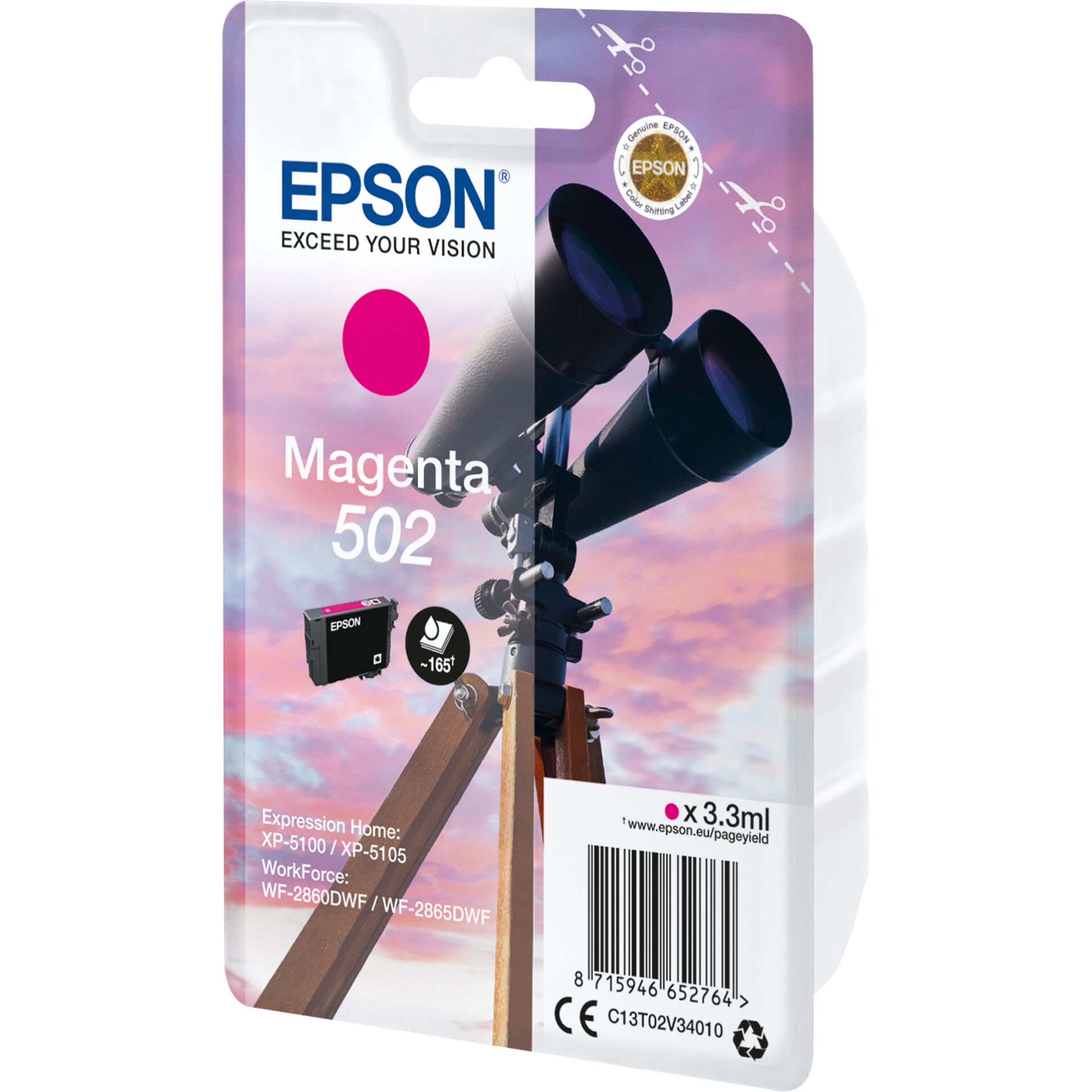 Epson ink cartridge magenta  502                       T 02V3