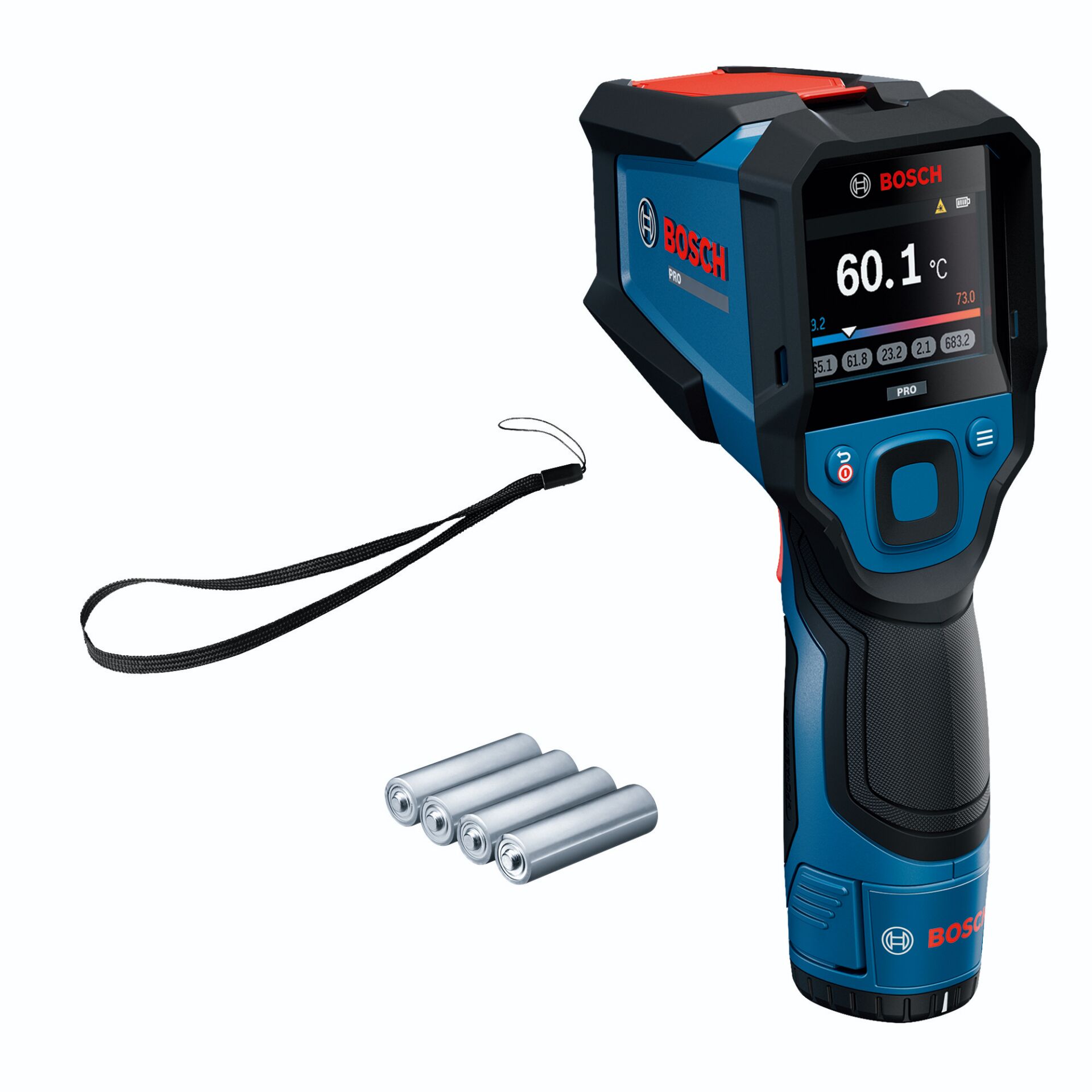 Messgerät, Infrarot-Temperaturmessung, Bosch Pro, Wärmebildersensor, Akku-Batterien