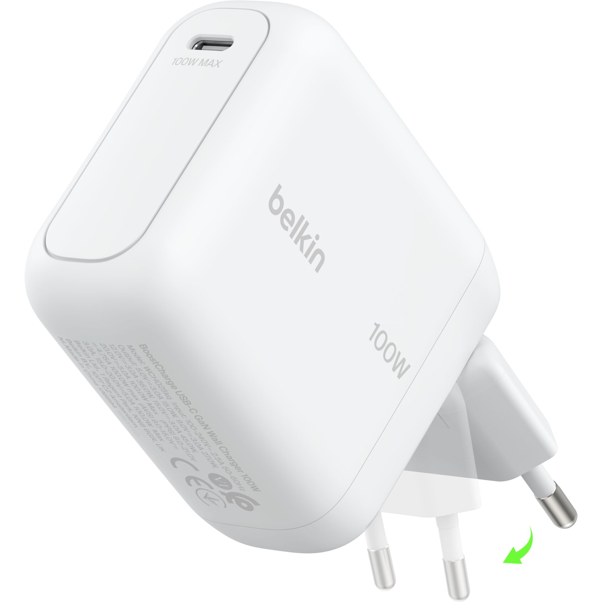 USB-C Ladegerät, Wandstecker, 100W, Weiß, Beikin