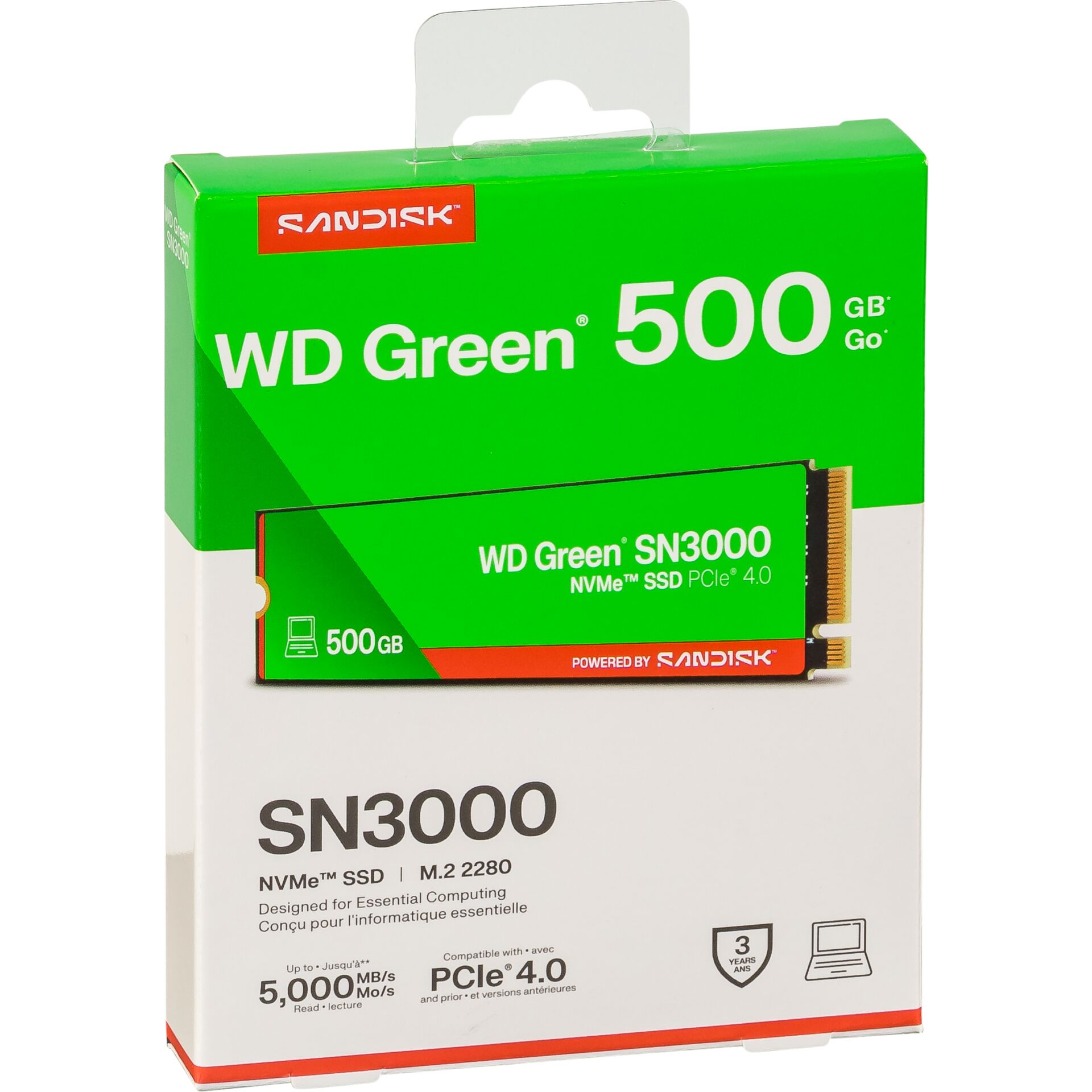 SSD, NVMe, M.2, 500GB, Schnittstelle PCIe 4.0