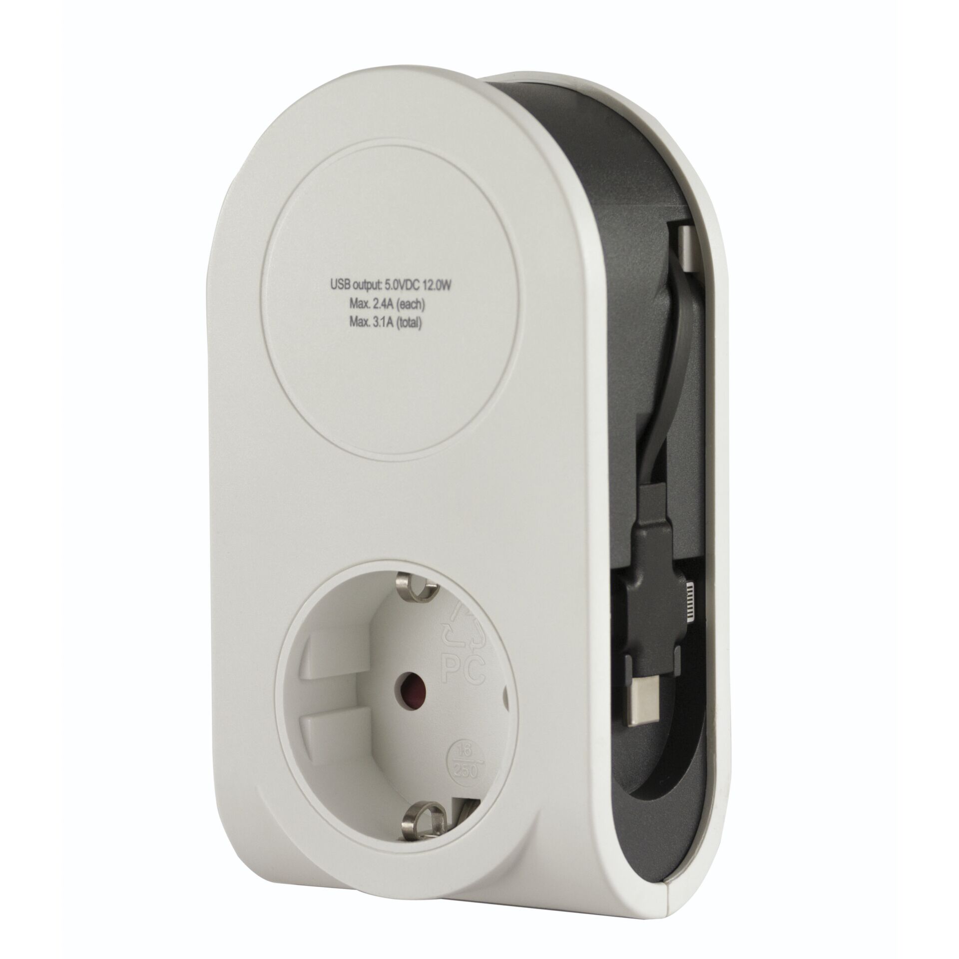 REV USB Charger Flex 3in1  0,8 m + 1x socket