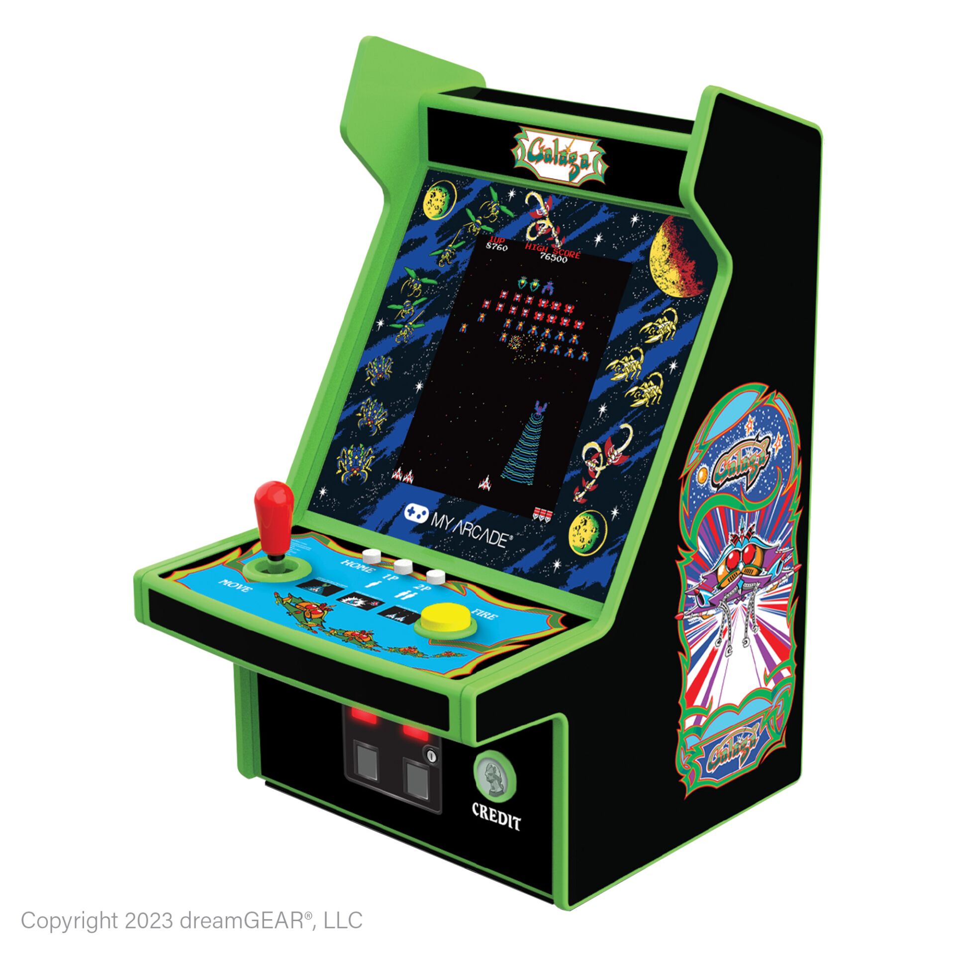 Arcade cabinet, Mini arcade, Green arcade, Retro game, Coin slot