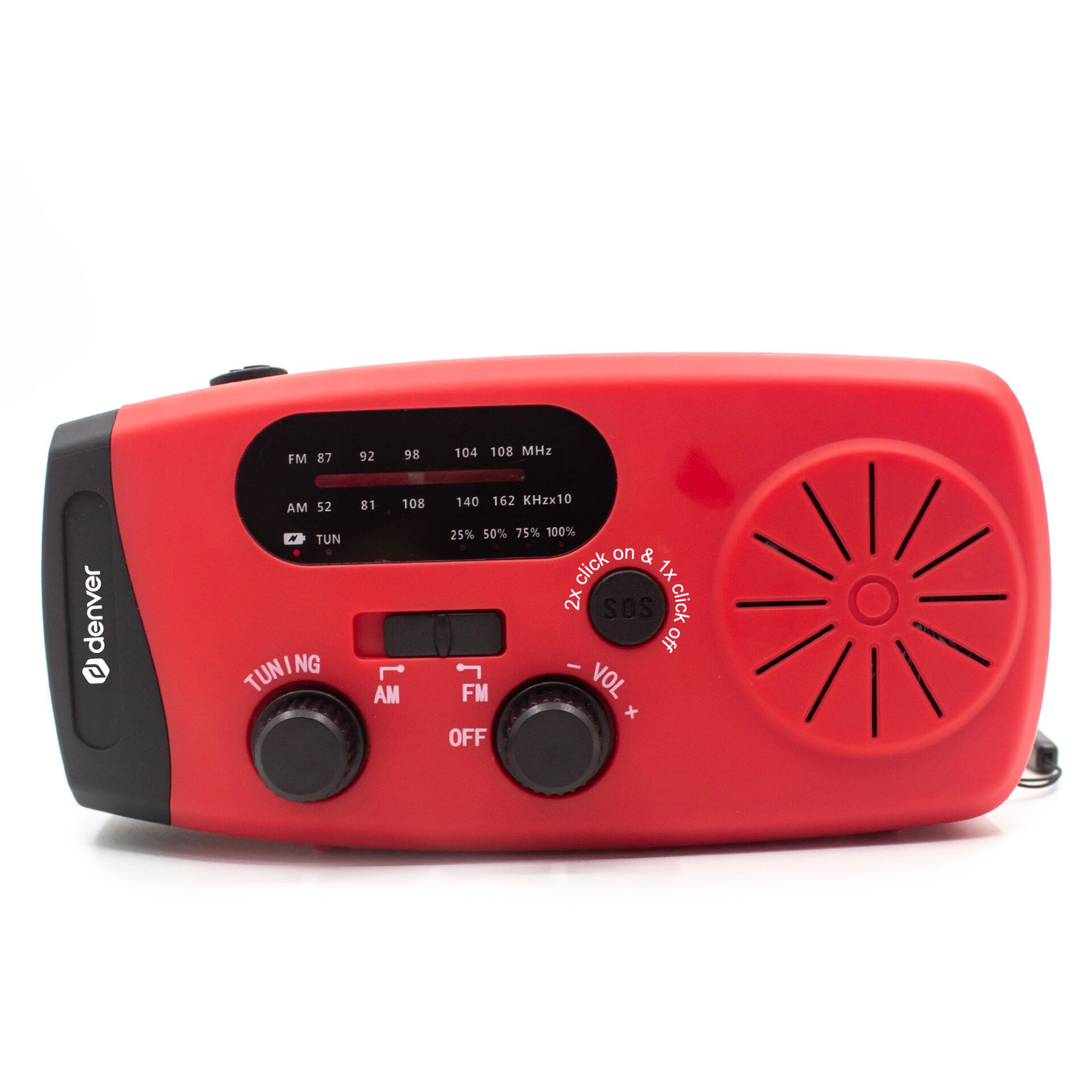 Radiowecker, Reiseanlagen, AM/FM Radio, UKW/LW, Rotes Gehäuse