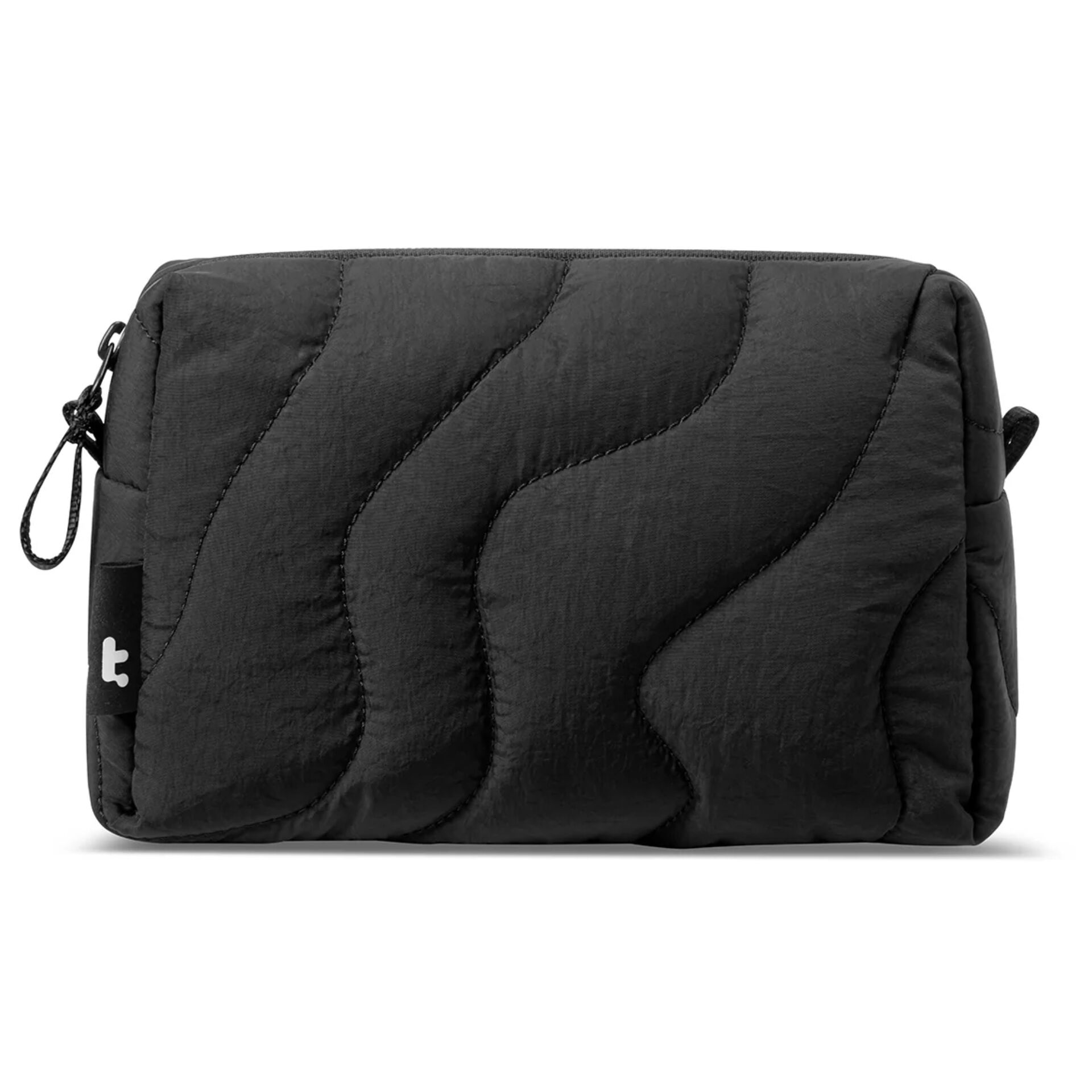 Pouch, Cosmetic bag, Quilted, Schwarz, Reißverschluss