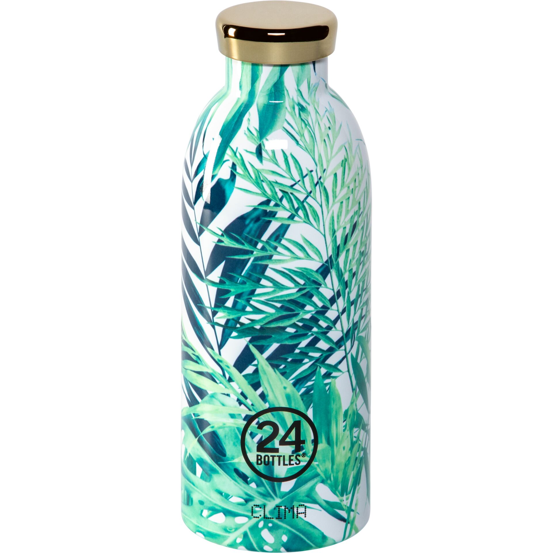 Flasche, Wiederverwendbar, Bambus-Blattmuster, Grün, Korkenverschluss