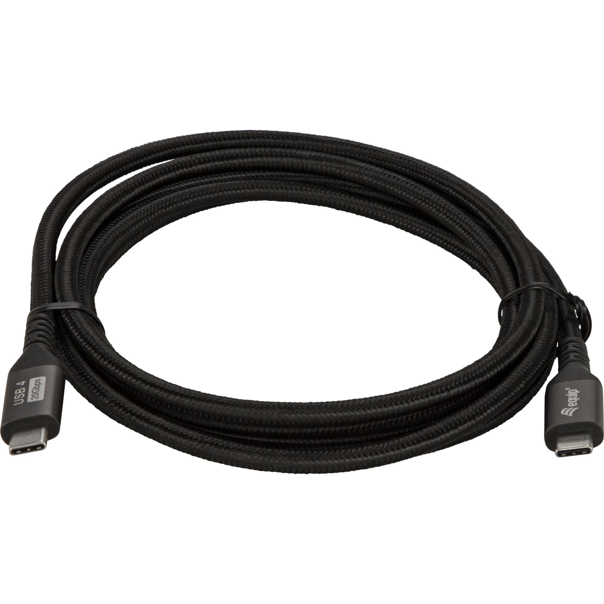 USB-C Kabel, Kabel 2m, Geflochten, Schwarz, USB 4
