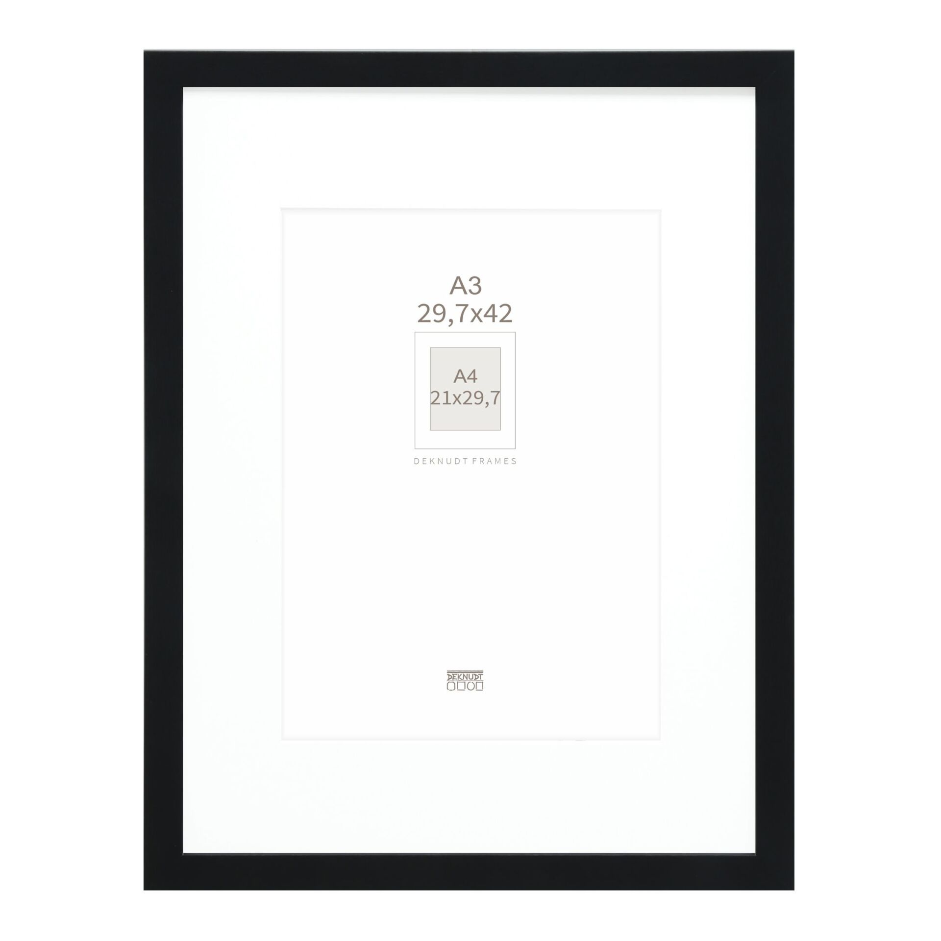 Deknudt S66KF2 P1 DIN A3 29,7x42  Wood black with Passepartout