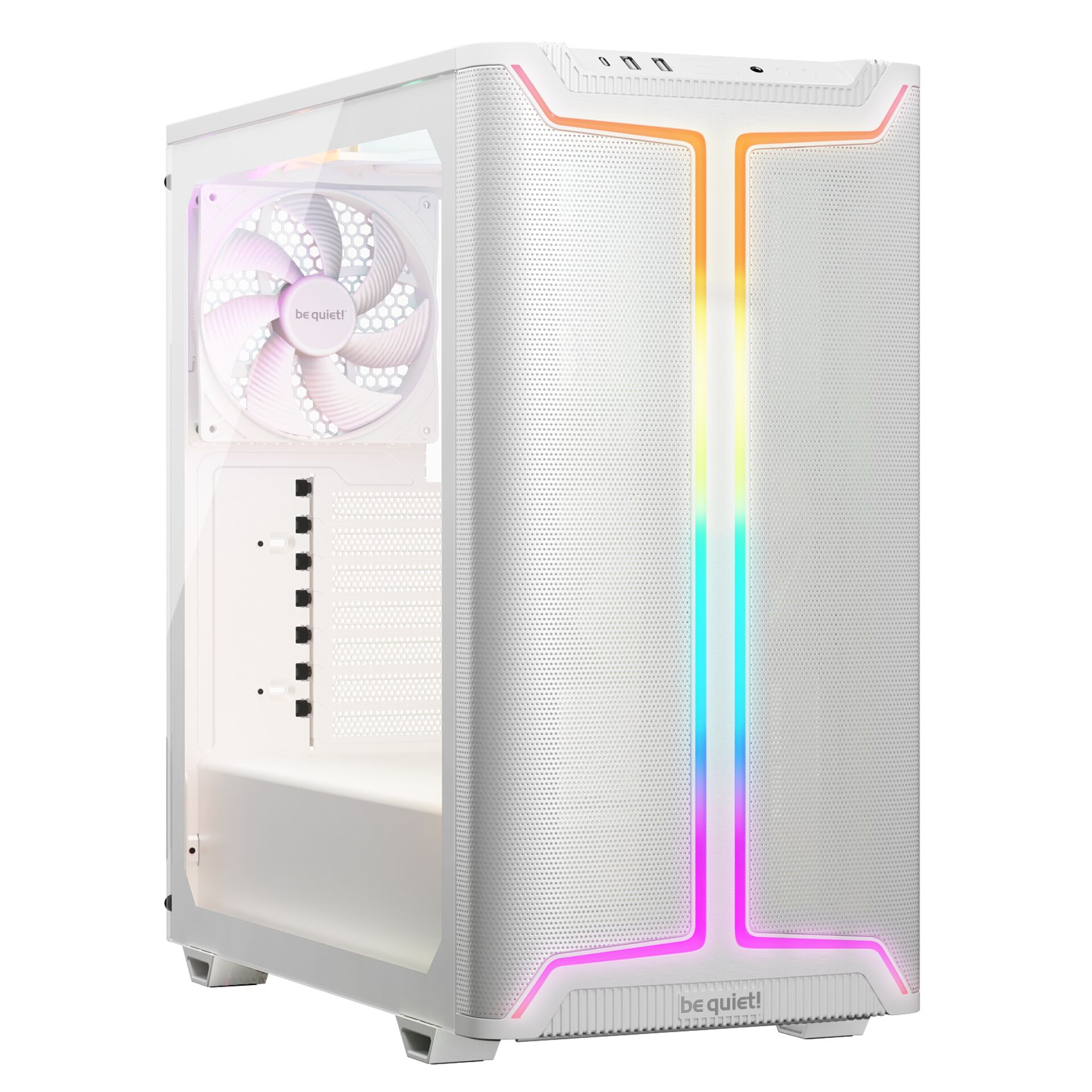PC-Gaming-Gehäuse, RGB-Beleuchtung, ATX-Gehäuse, Frontglas, RGB-Leisten