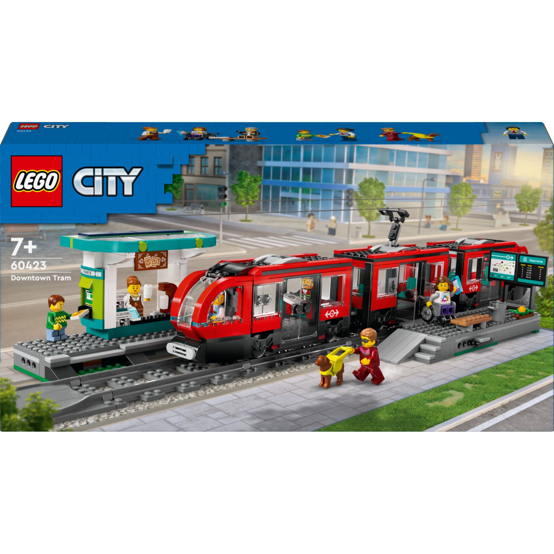 Lego City, Downtown Tram, Train set, Red tram, Mini figures