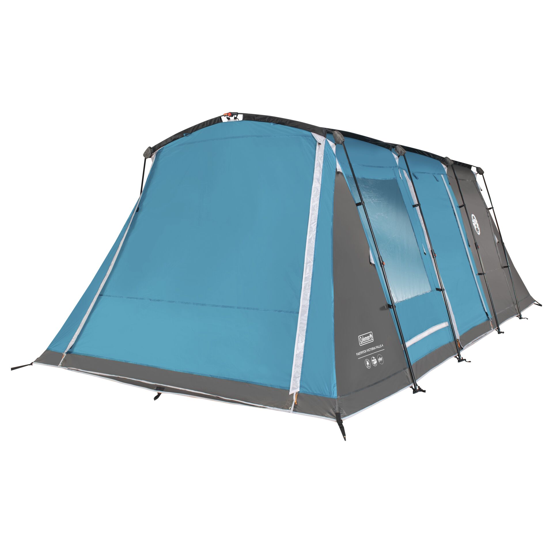 Campingzelt, Tunnelzelt, Stahlrahmen, Türfront, 4-Putsch-?