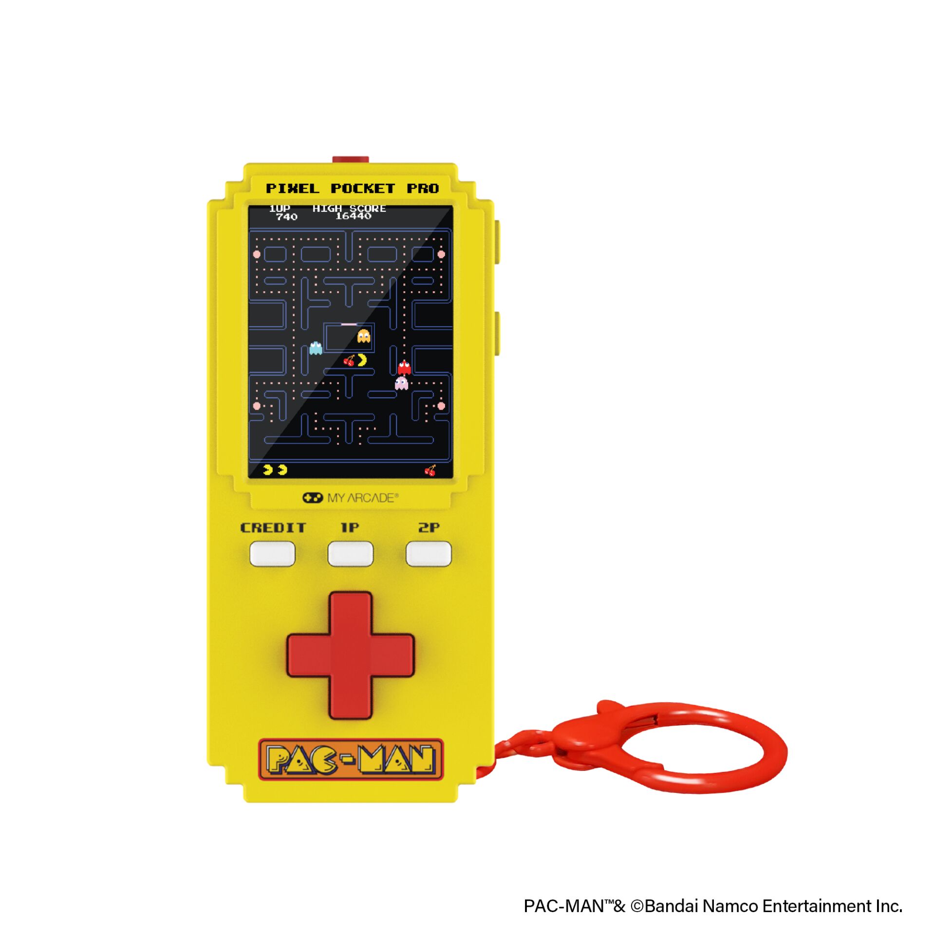 handheld,  spielzeug,  pac-man,  gelb,  roter anhänger
