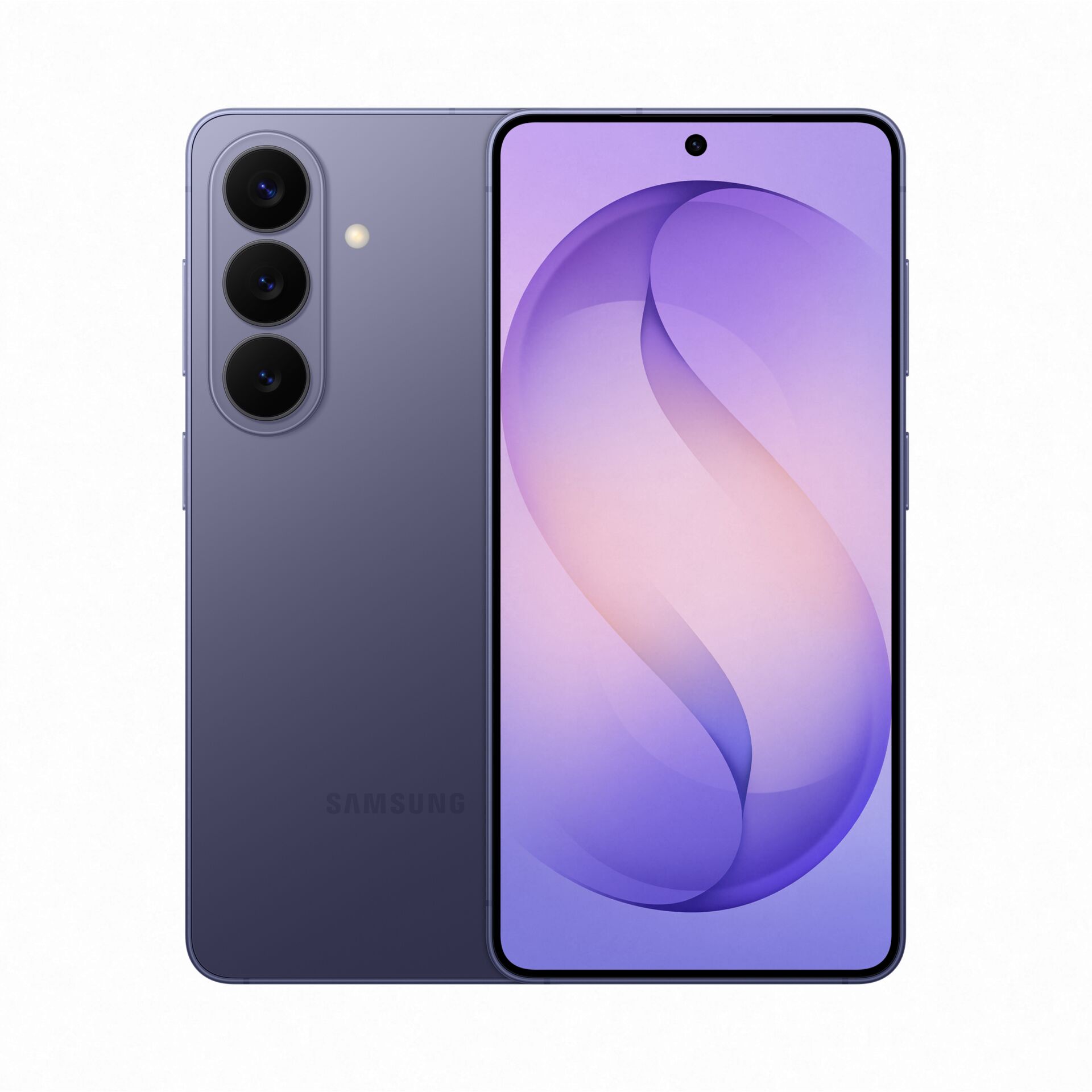 smartphone, Quad-Kamera, Violett, randloses Display, Glasrückseite