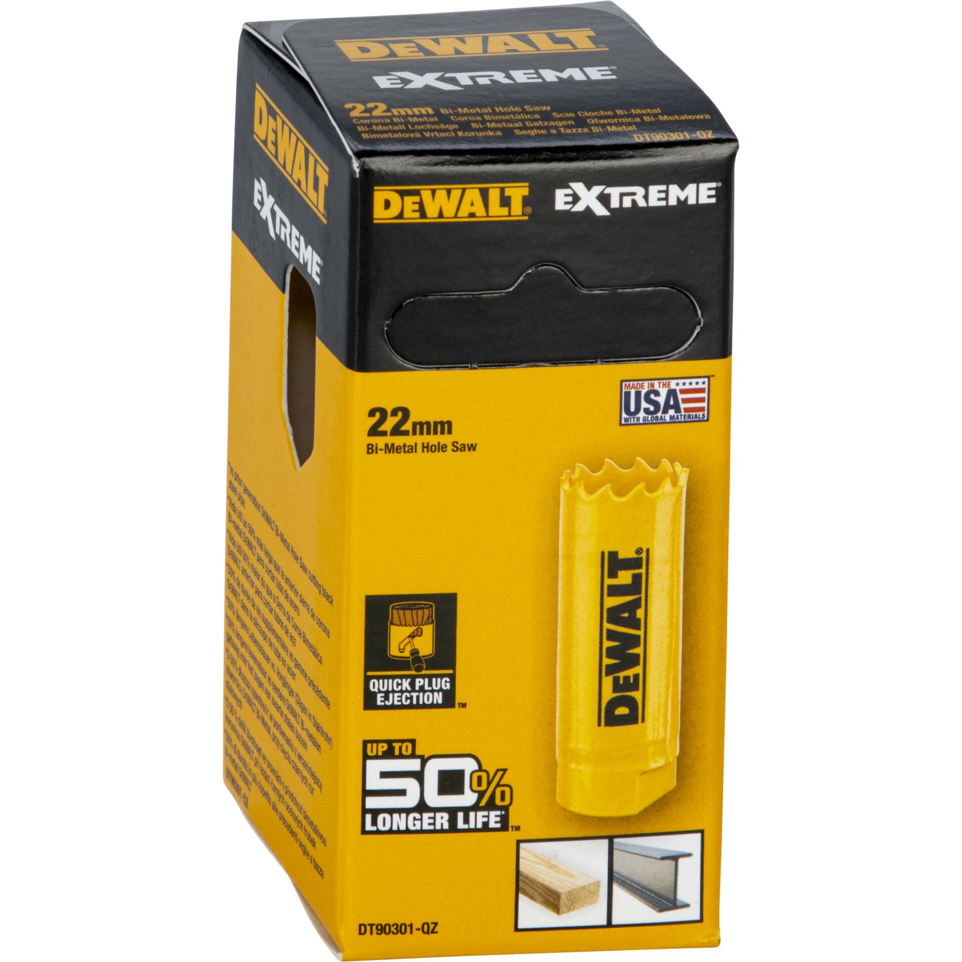 22mm, Bi-Metall Lochsäge, Gelb, DeWalt, Extreme