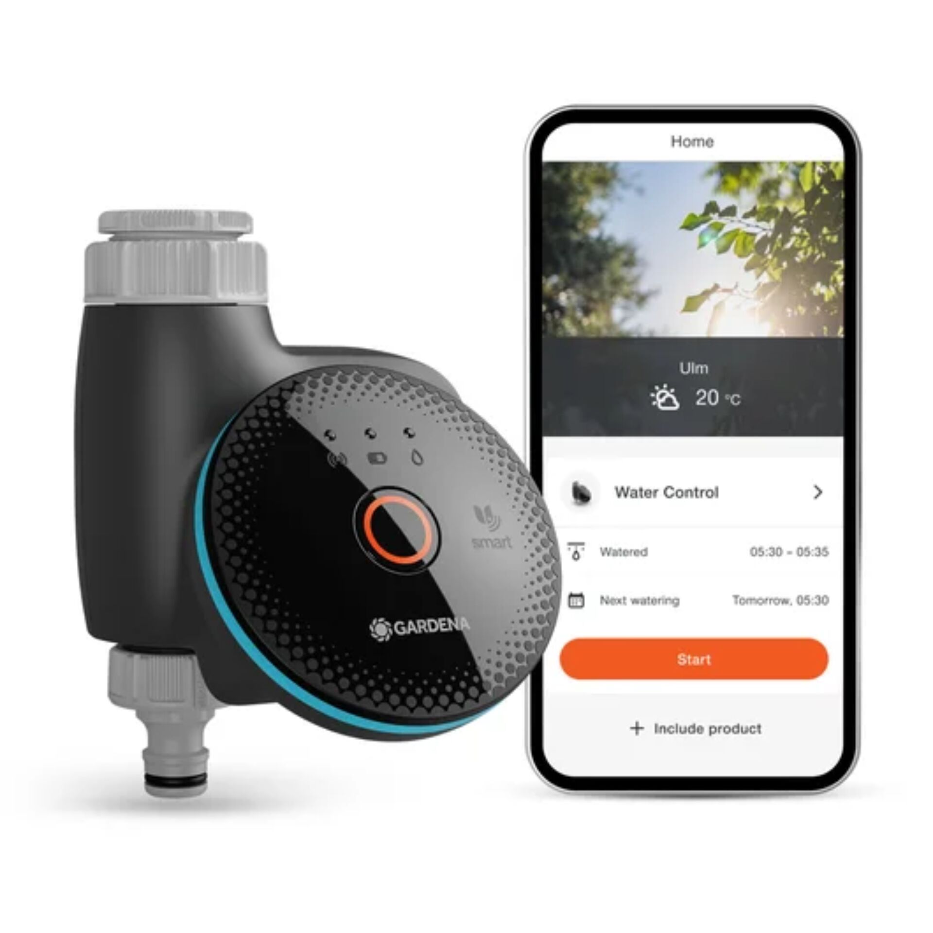bewässerungssystem, bewässerungskopf, smart garten, digitales wassersteuerung, smartphone steuerung