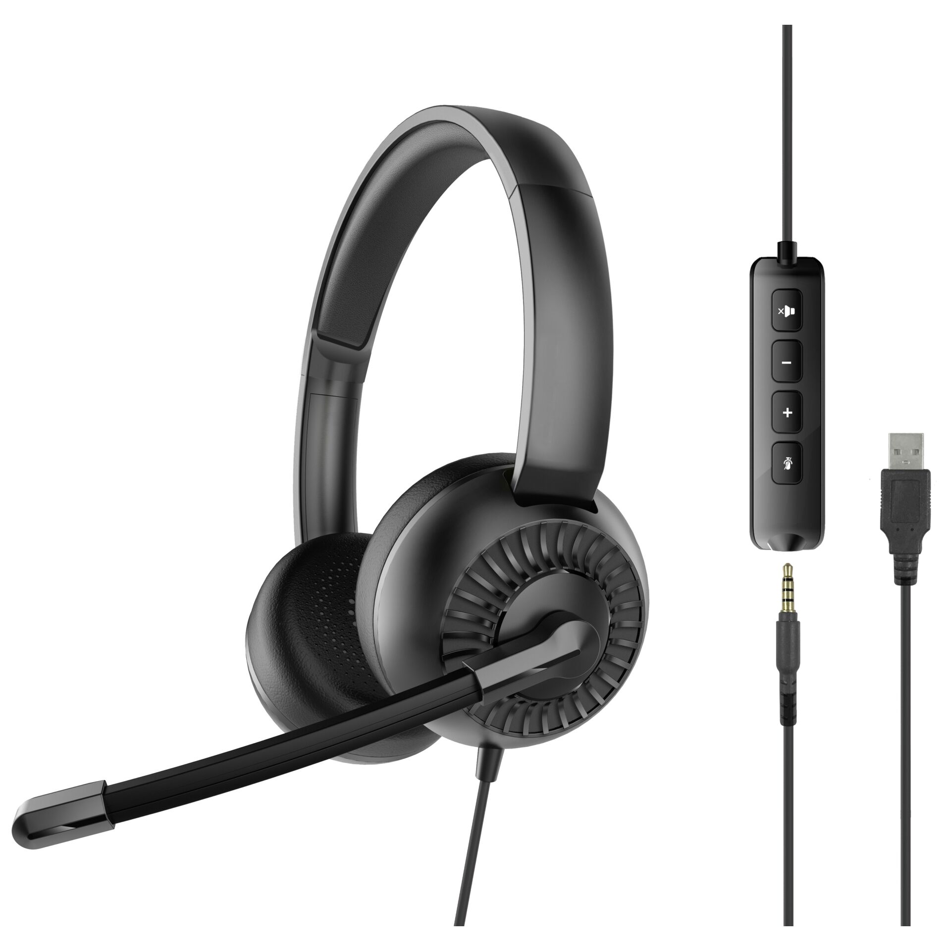 kopfhörer, headset, over-ear, mikrofon, kabelgebunden