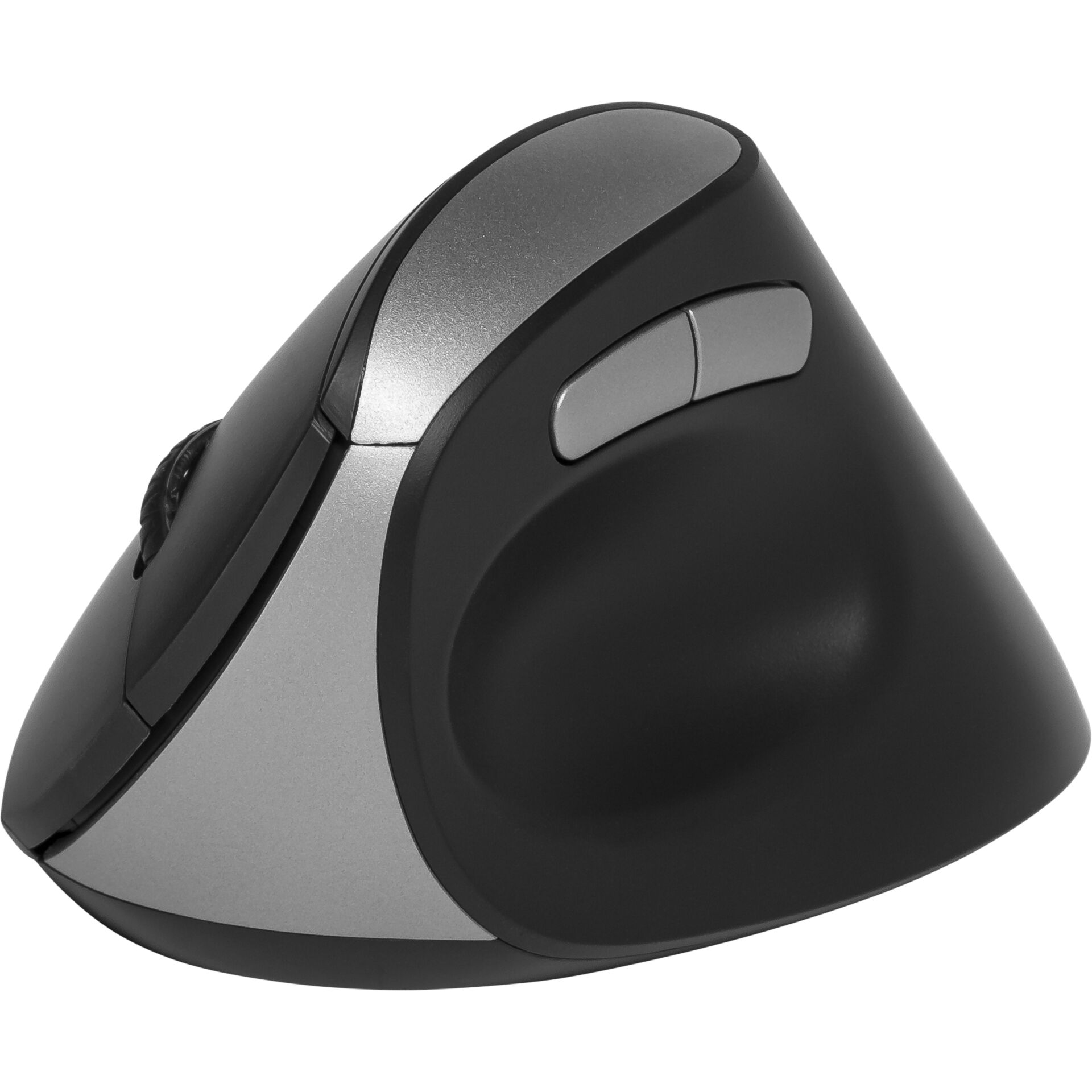 Ergonomische Maus, Gummelicht, Silber-Schwarz, Funktionsmaus, Kabellose Maus
