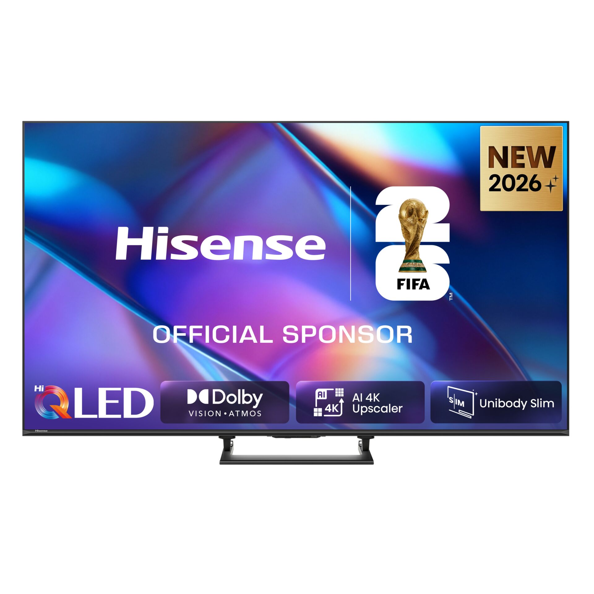 LED Fernseher, QLED, 4K, KI Upscaler, Slimes Gehäuse