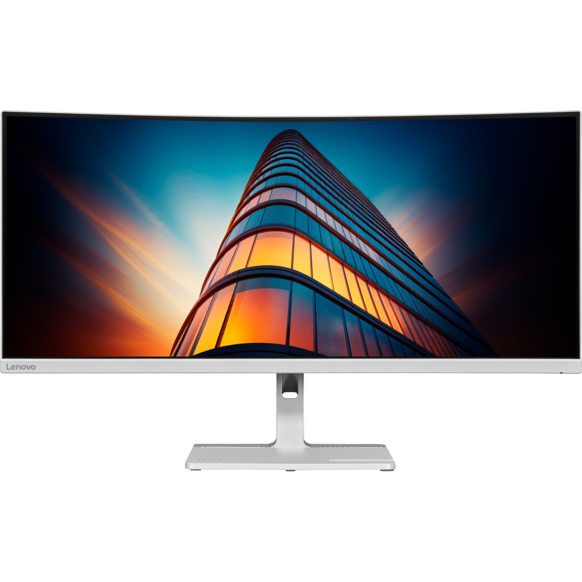 monitor, lenovo, all-in-one, ultra-wide, business-monitor, Monitor, Curved-Display, Ultrabreitbild, Silberner Standfuß, Lenovo