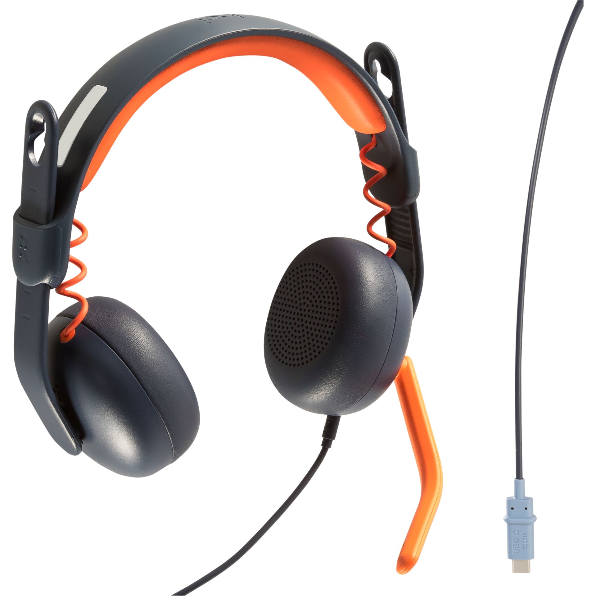 Kopfhörer, Over-Ear, USB-Kabel, tragbar, orange Akzente