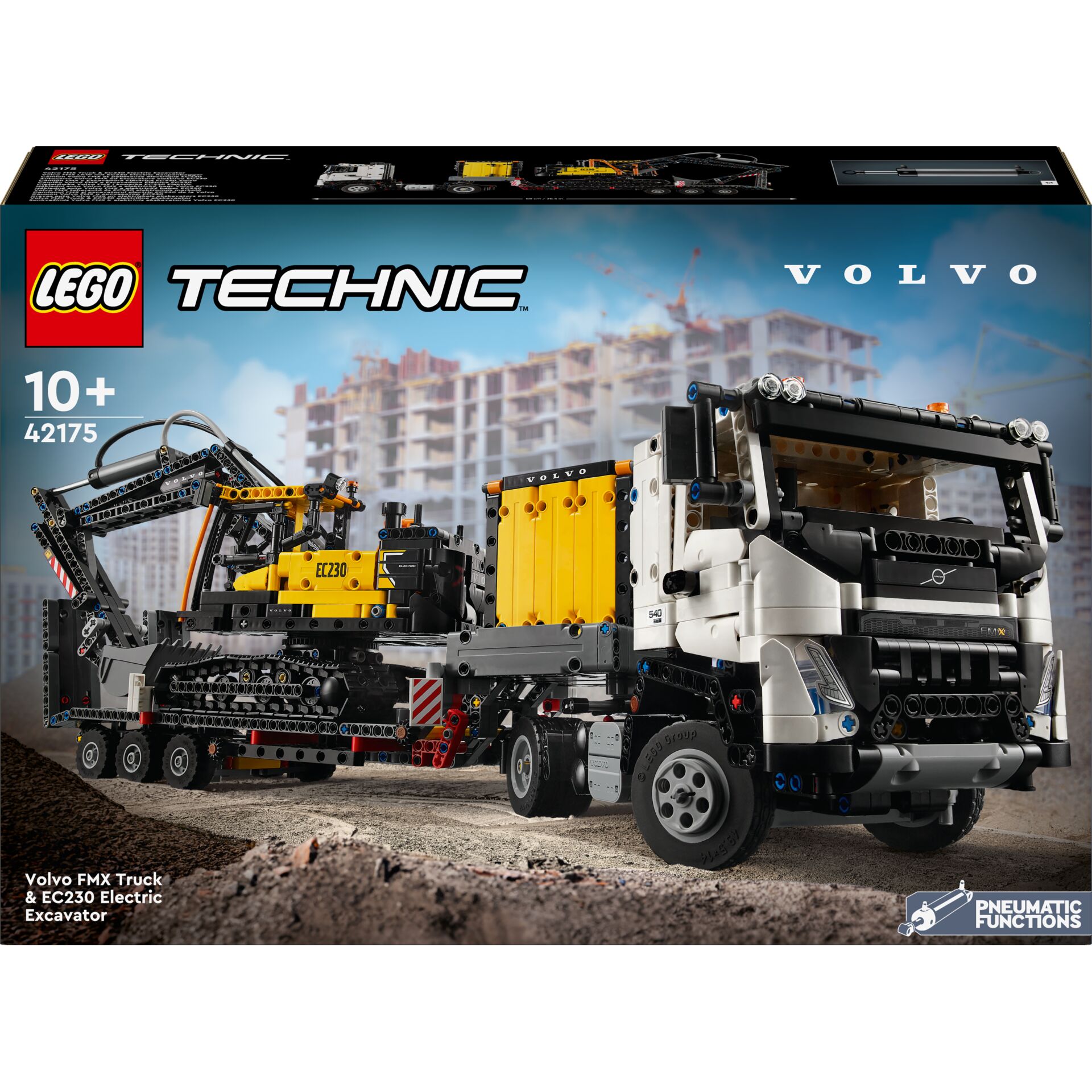 Baumaschinen-Set, LEGO Technic, Volvo Truck, Elektrischer Bagger, Exkavator-LKW