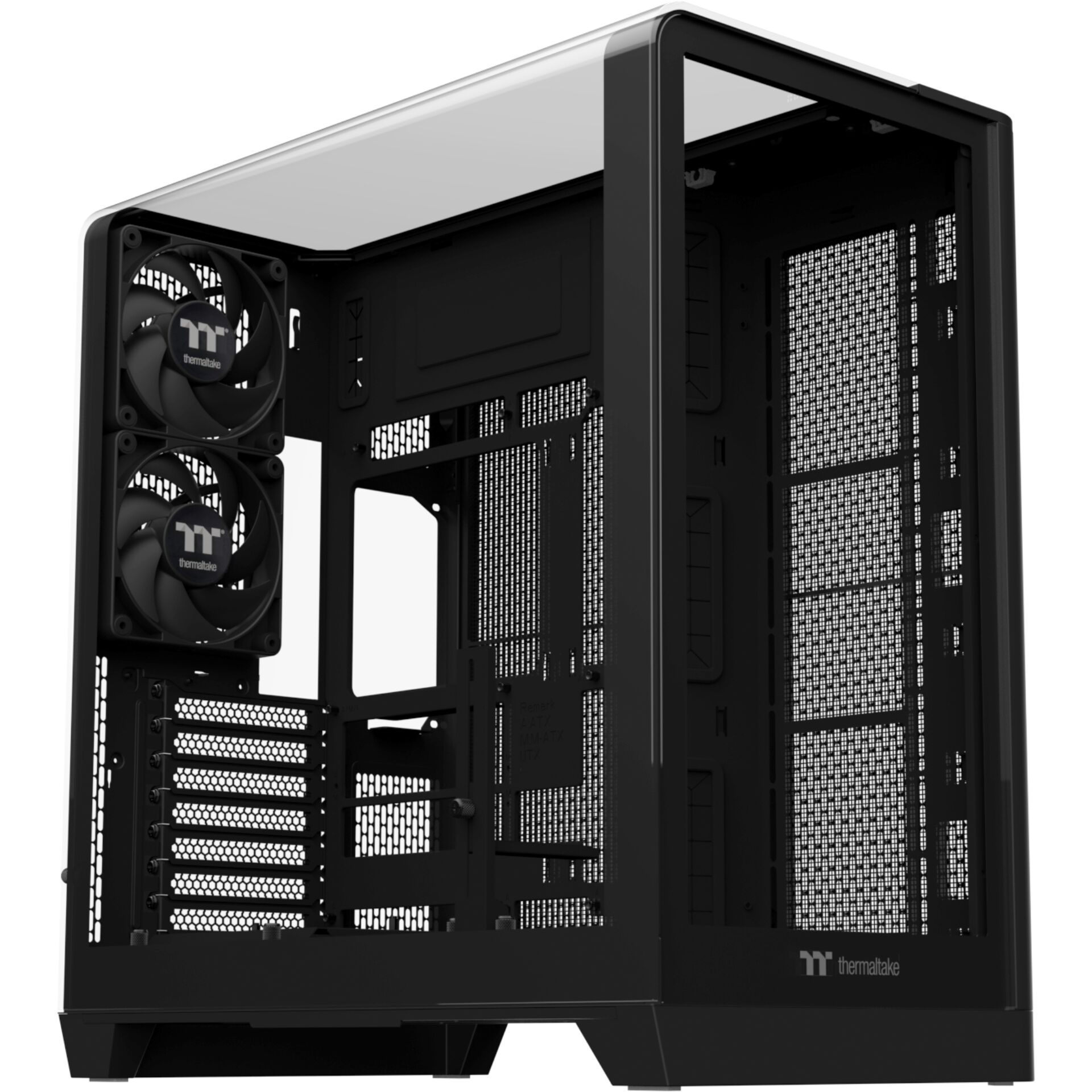 PC-Gehäuse, Mid-Tower, Schwarz, Mesh-Front, Seitenscheibe