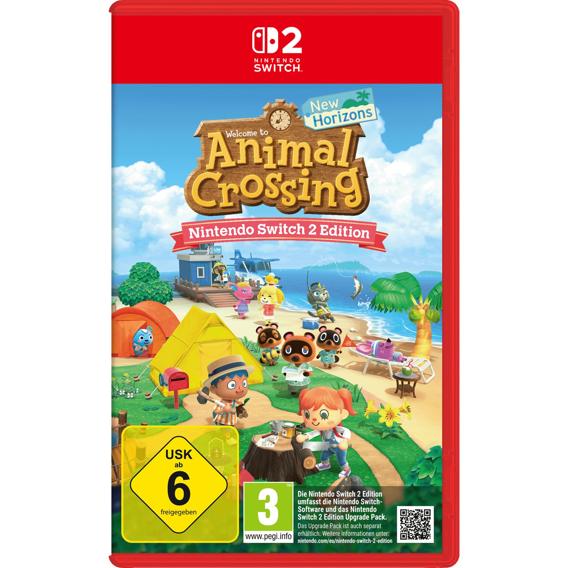 Nintendo Switch Hülle, Animal Crossing, New Horizons, Strandszene, Cartoon Figuren