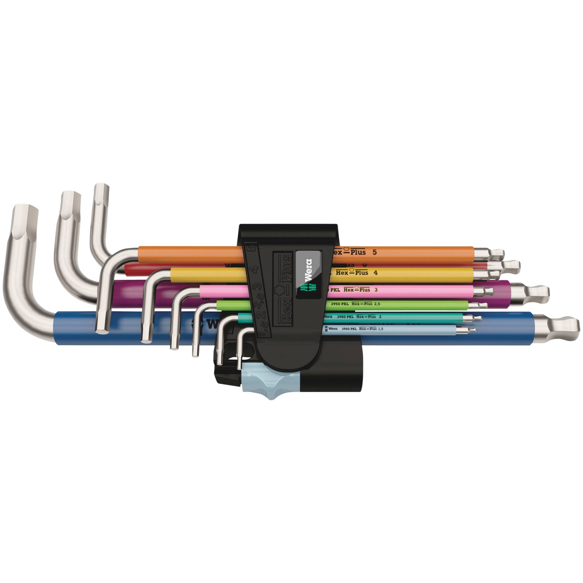 WERA 3950/9 Hex-Plus Multicolour  Stainless 1 L-key set, metric