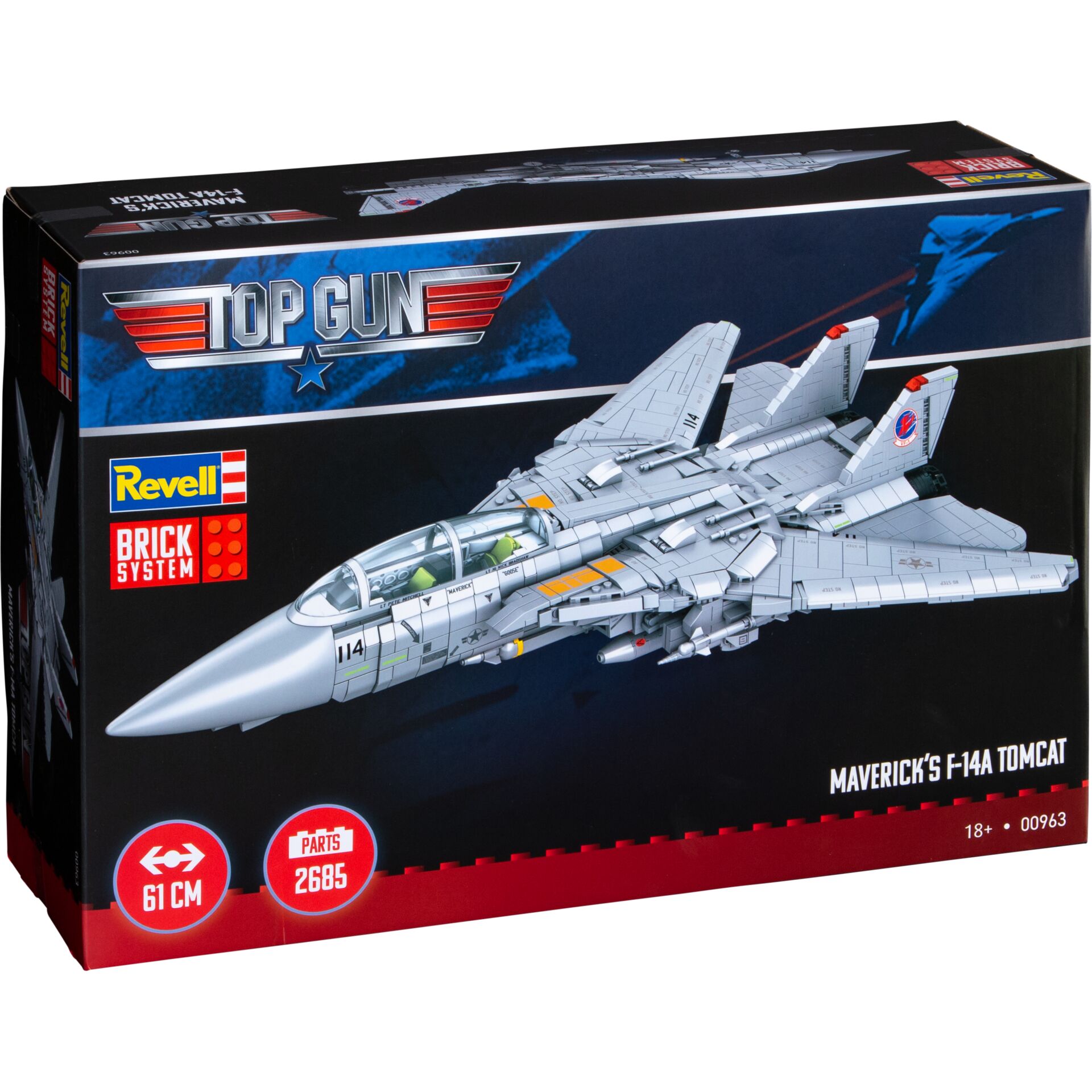 Klemmbaustein-Set, F-14 Tomcat, Kampfjet-Modell, grau, 2685 Teile