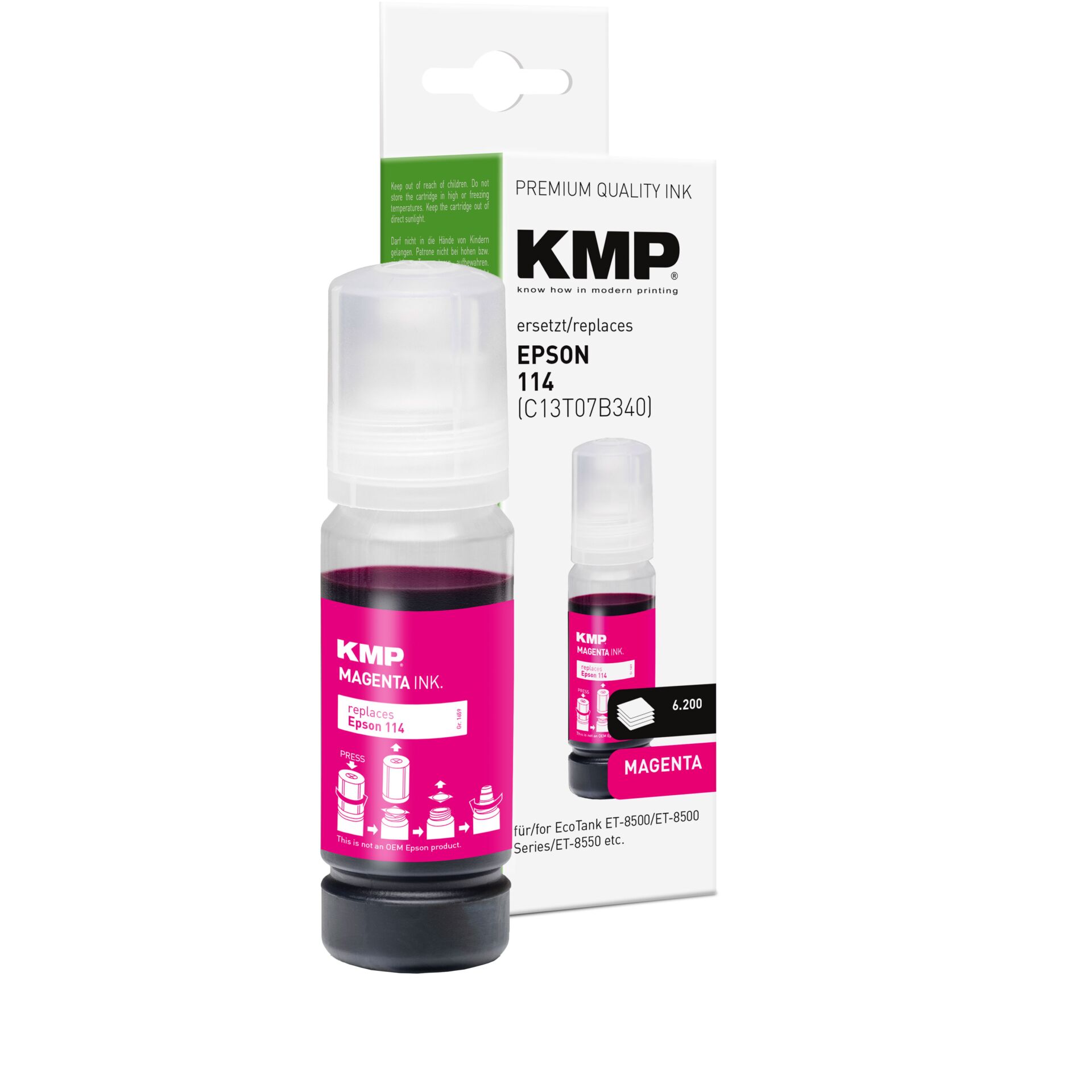 Tintenpatrone, Magenta, KMP, Epson 114, KMP Magenta Ink