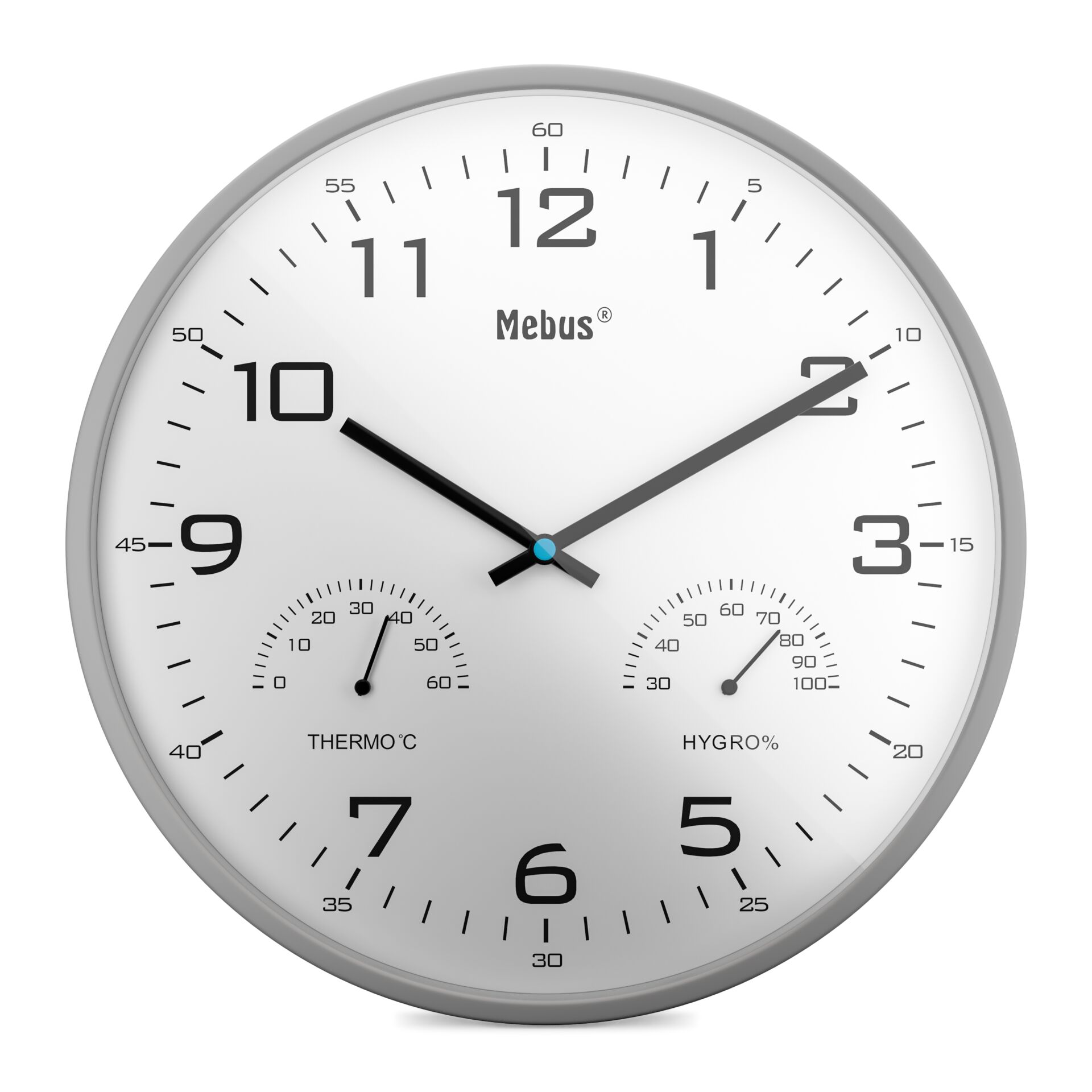 Wanduhr, Analoguhr, Großes Zifferblatt, Silber, Quartz