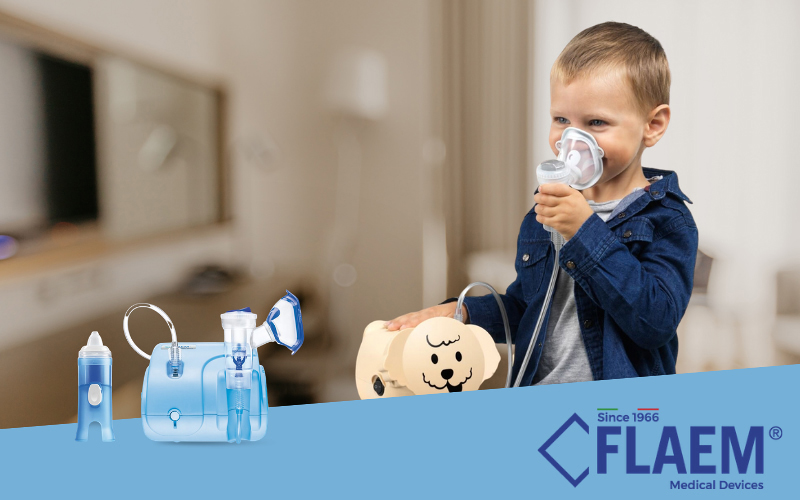 Kinder, Nebeltherapie, Inhalation, Asthma, Maske