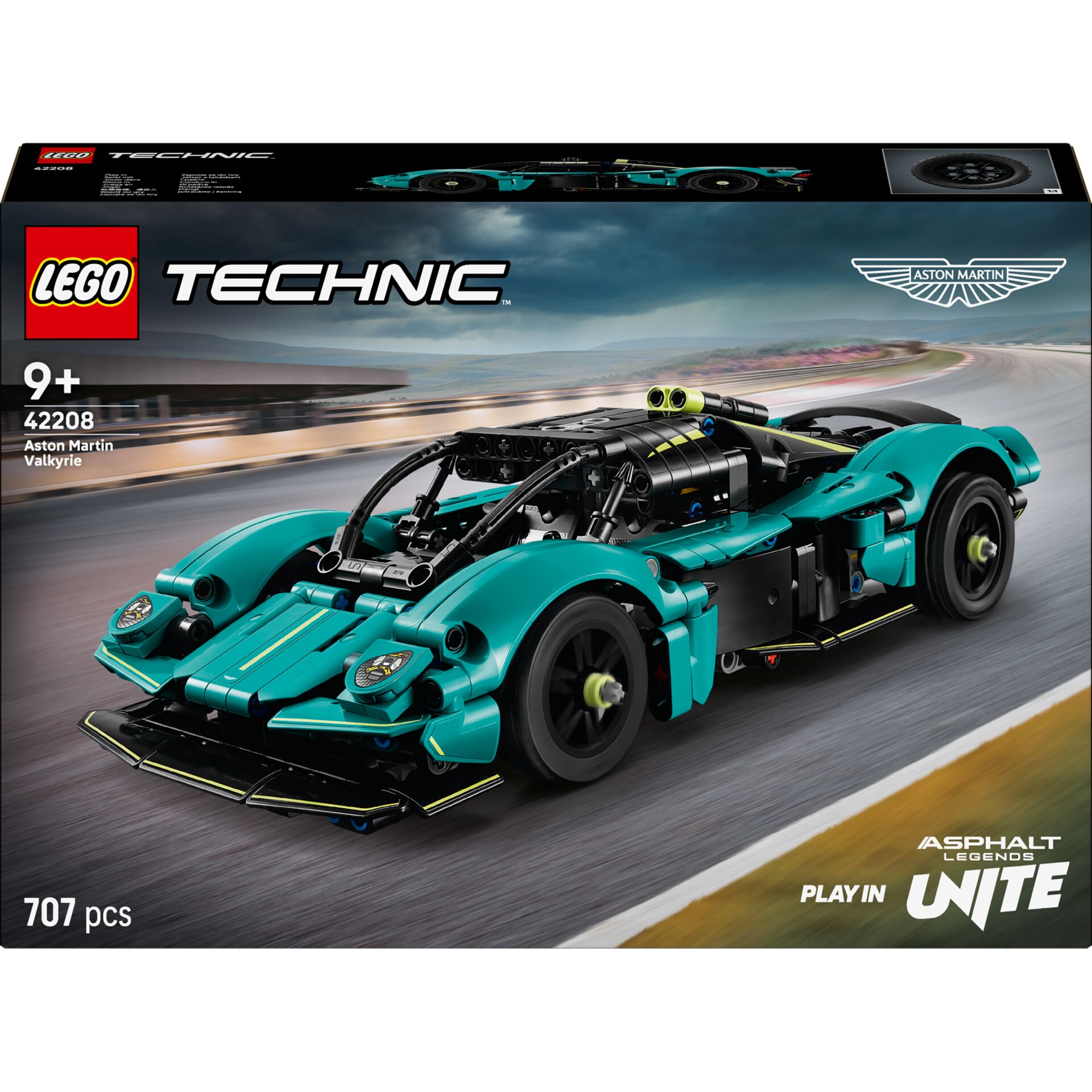 Lego Technic, Aston Martin Valkyrie, Rennwagen, Türkis, 707 Teile