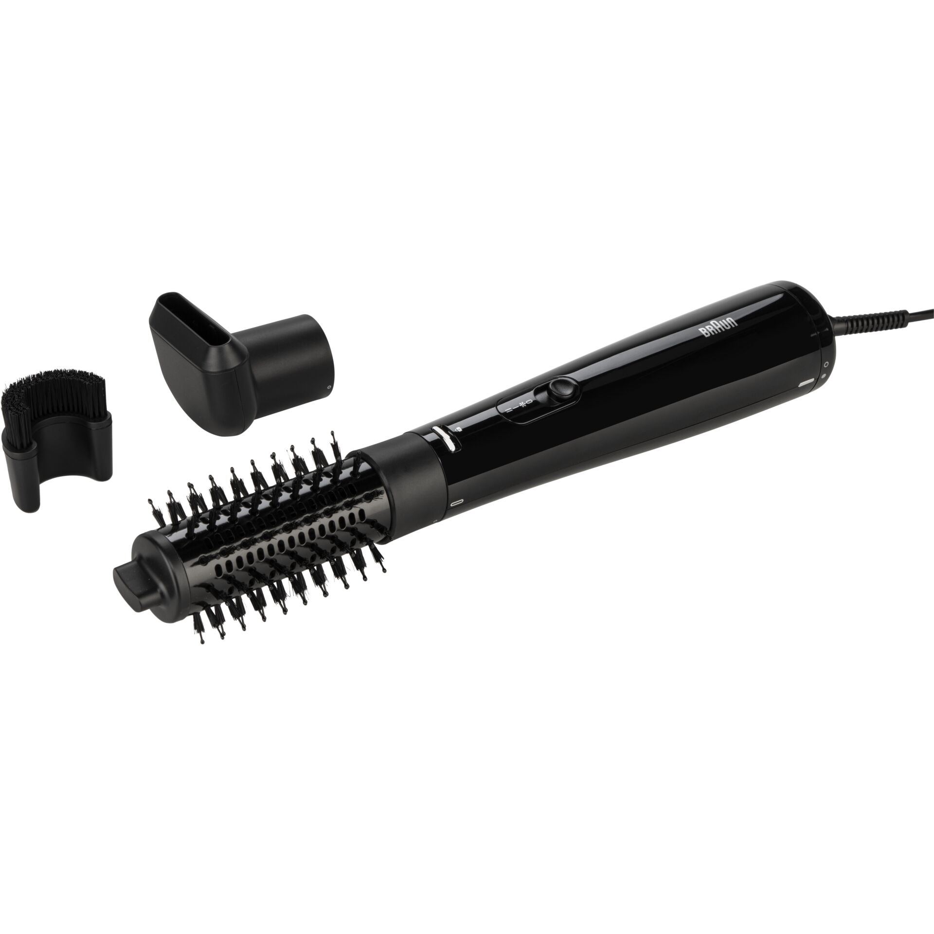 Haarbürste, Lockenbürste, Haartrockner-Aufsatz, Kuppelaufsatz, KNickloser Stiel