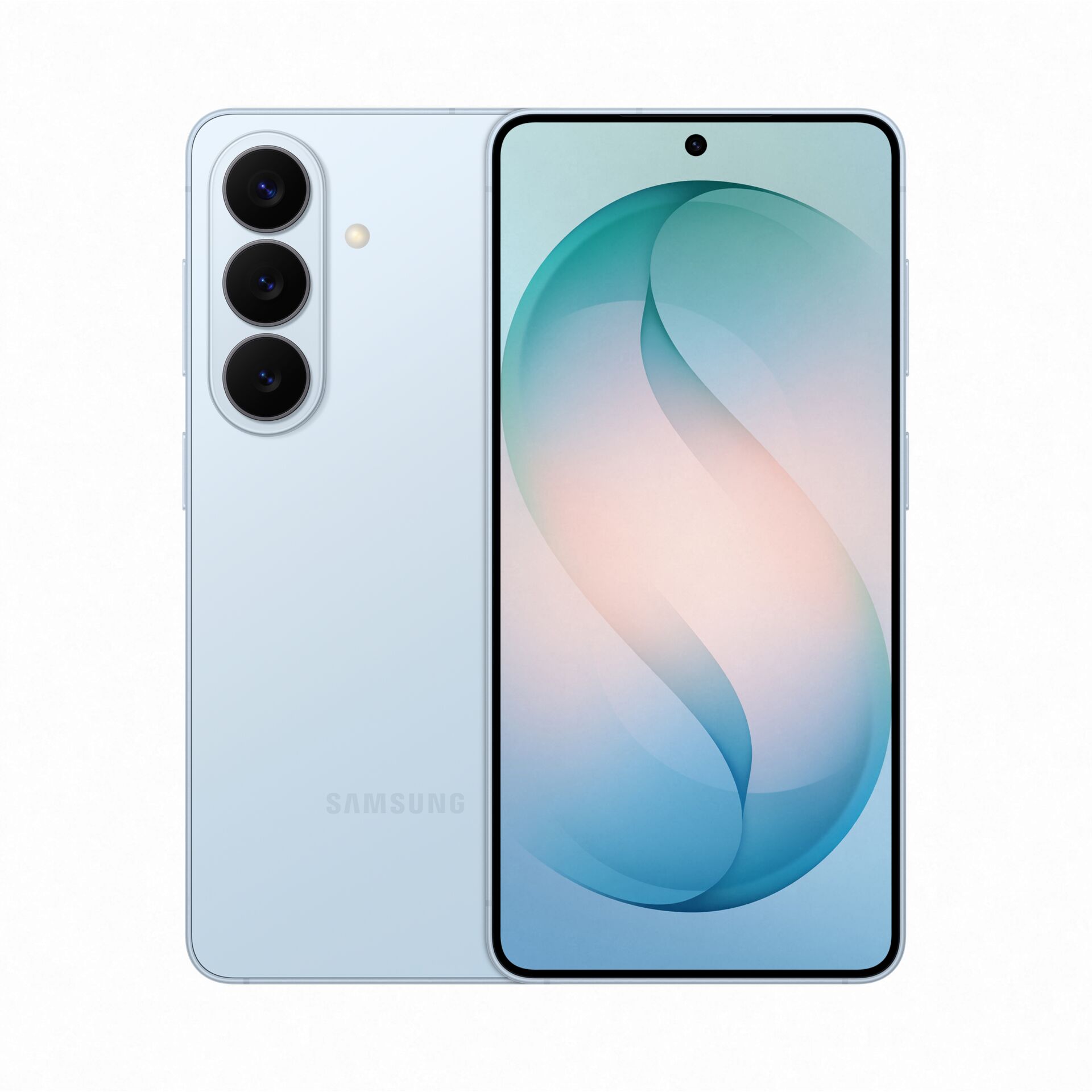 smartphone, quad camera, blue, display, front camera punched