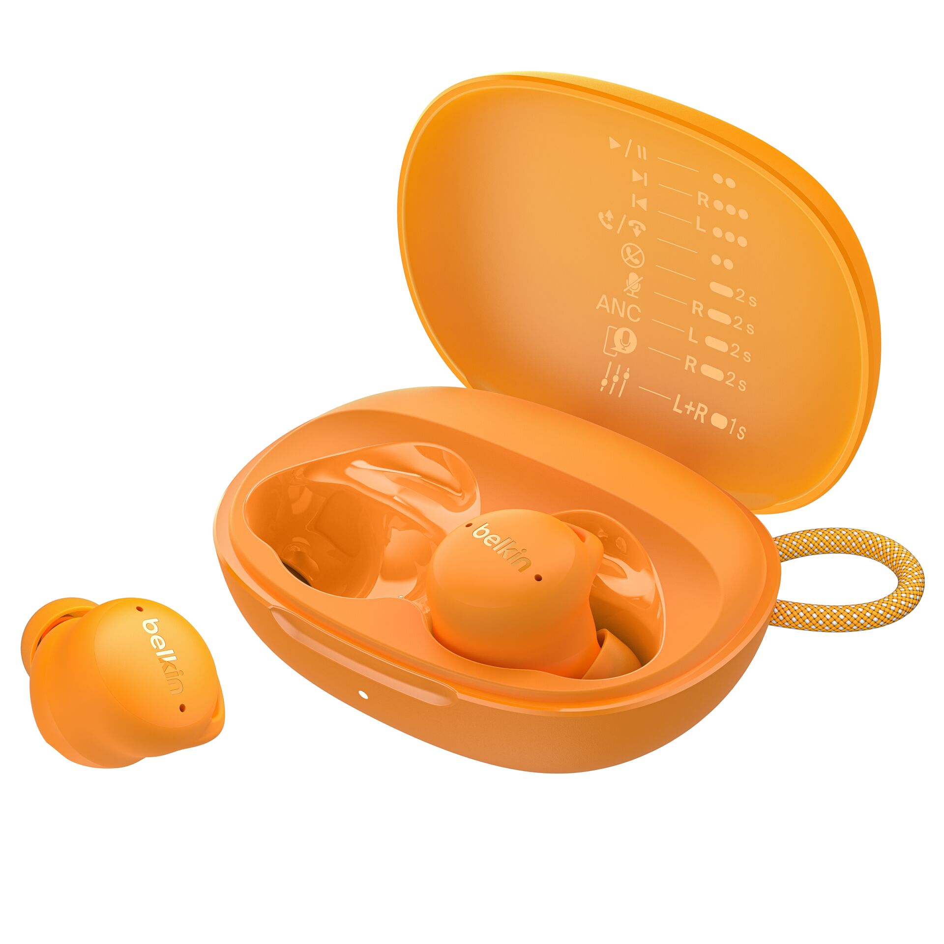 true wireless, ohrenstöpsel, orange, hülle, bluetooth