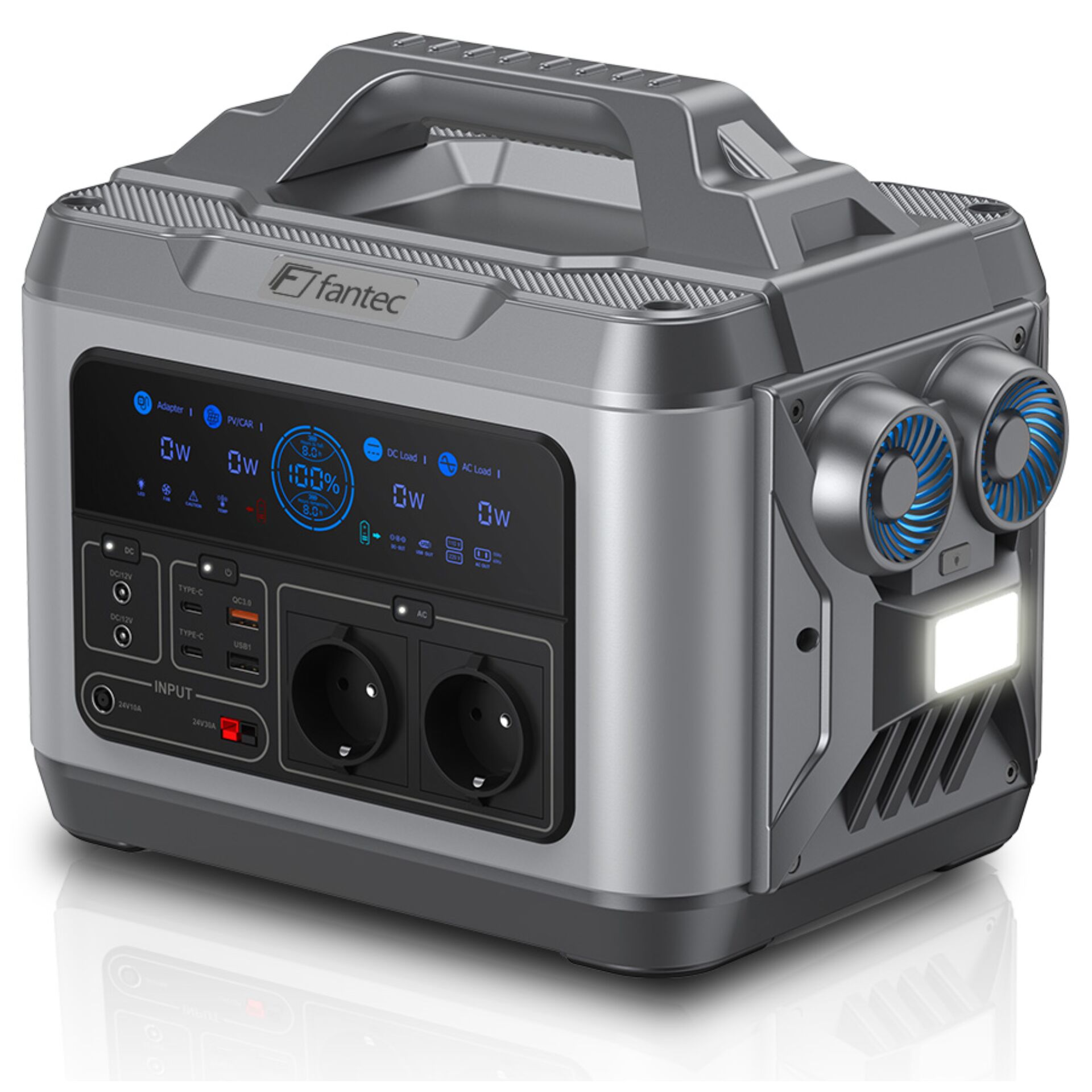 UPS-Notfallgenerator, Tragbarer Wechselrichter, USB-C, Lüftergehäuse, DC-AC-Umwandler