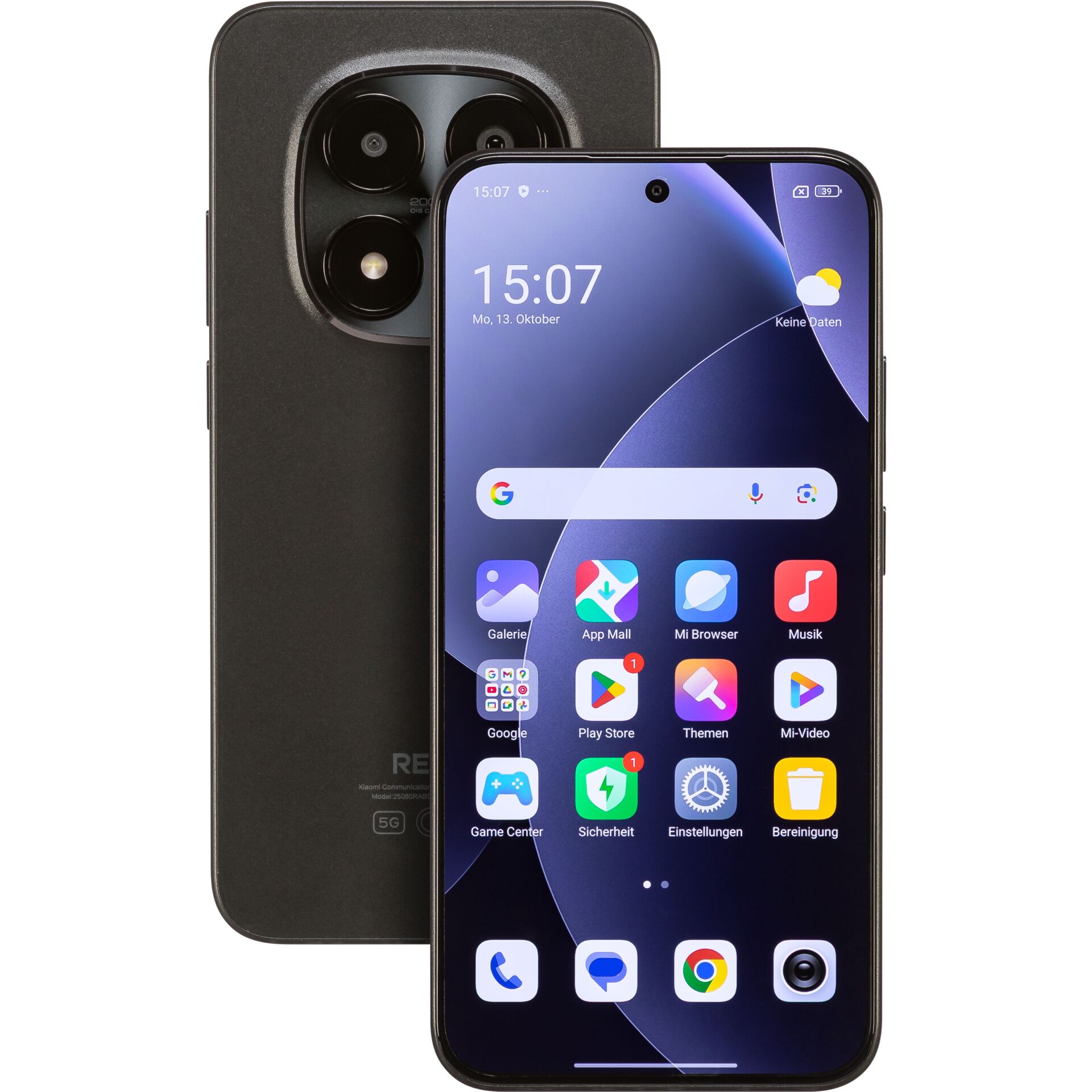 Smartphone, Quad cameras, Front punch-hole, Black, Android phone