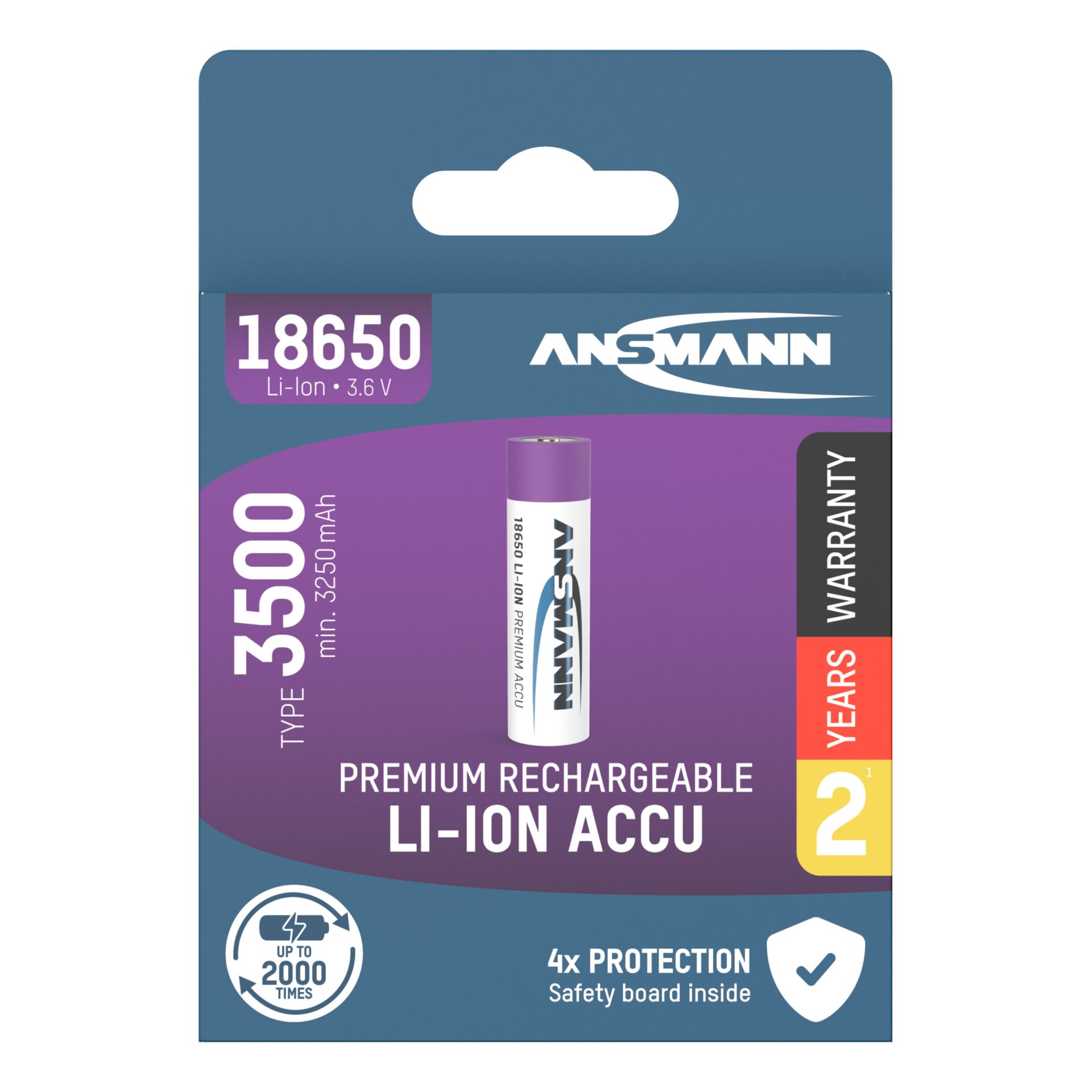 Ansmann Li-Ion 18650 3500mAh  3,6V Battery 12,6Wh 1307-0001