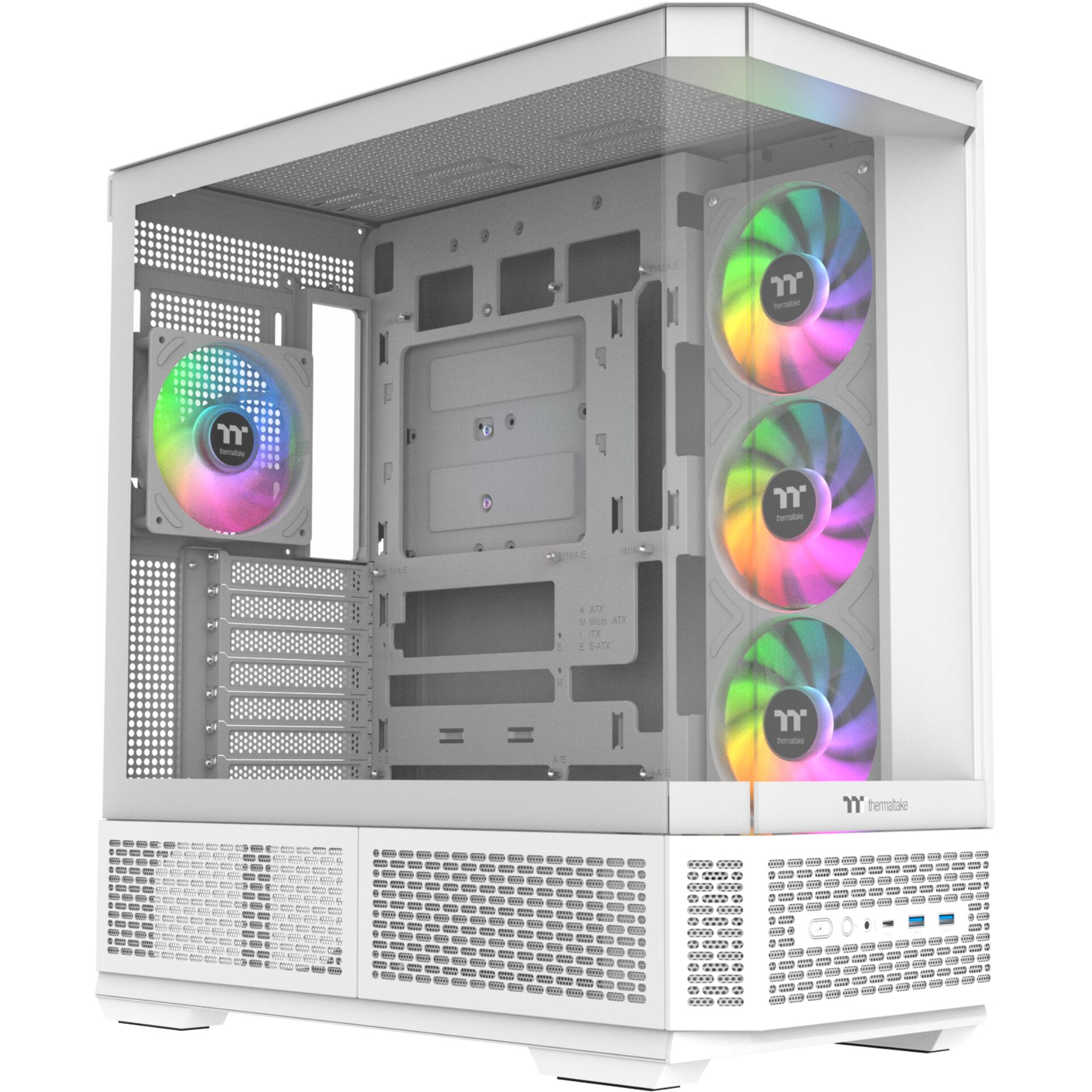 PC-Gehäuse, Mid-Tower, RGB-Lüfter, Mesh-Front, Tempered-Glass