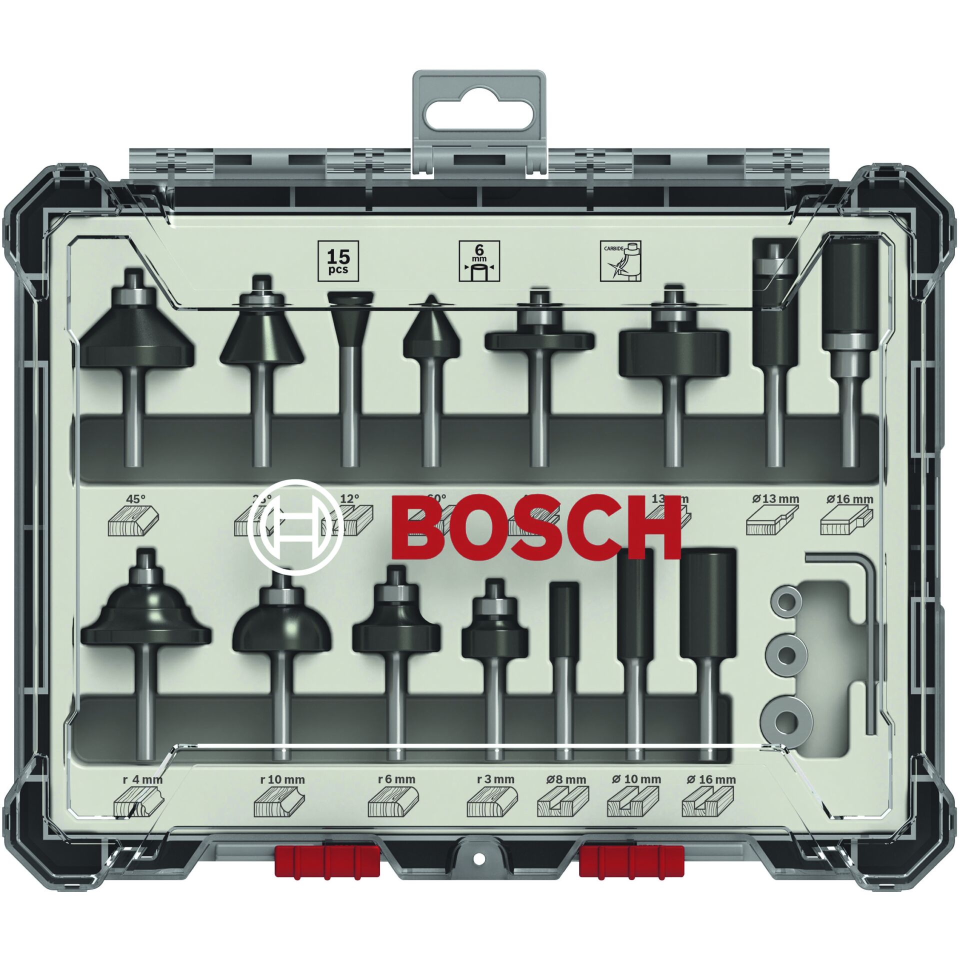 Bosch 15 pz. set frese miste  6mm codolo