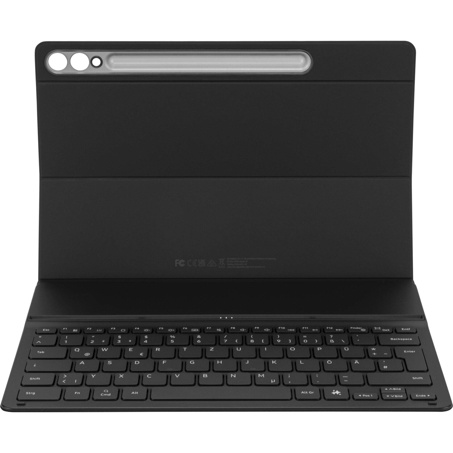 Tisch-Tablet-Hülle, Mag-Schnell-Ladeanschluss, Bluetooth-Tastatur, Schwarz, Kameralinse-Lichtstreifen