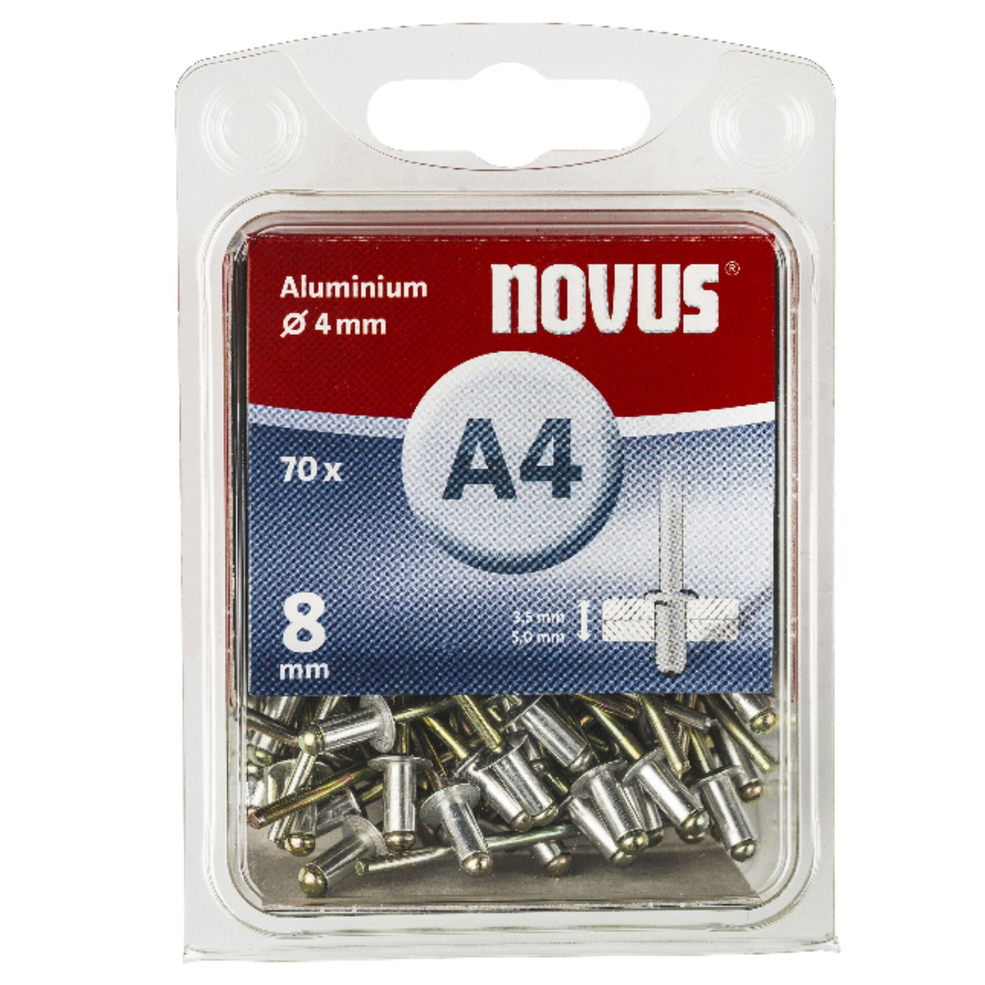 NOVUS Rivets A 4 X 8 ALU  70pc
