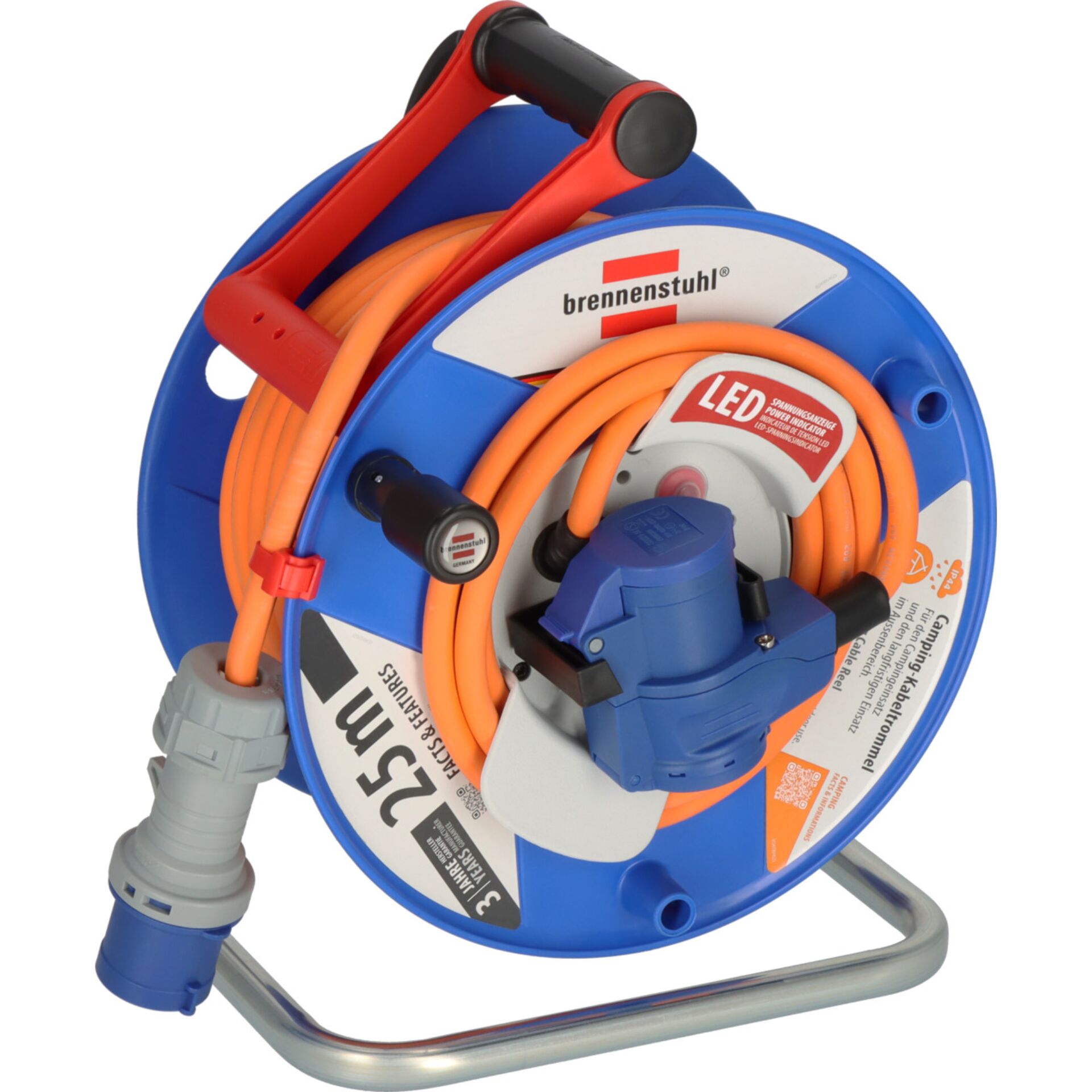 elektrische Verlängerung, Rollenkabel, Außenbereich Steckdosen, LED, Rollenhalterung