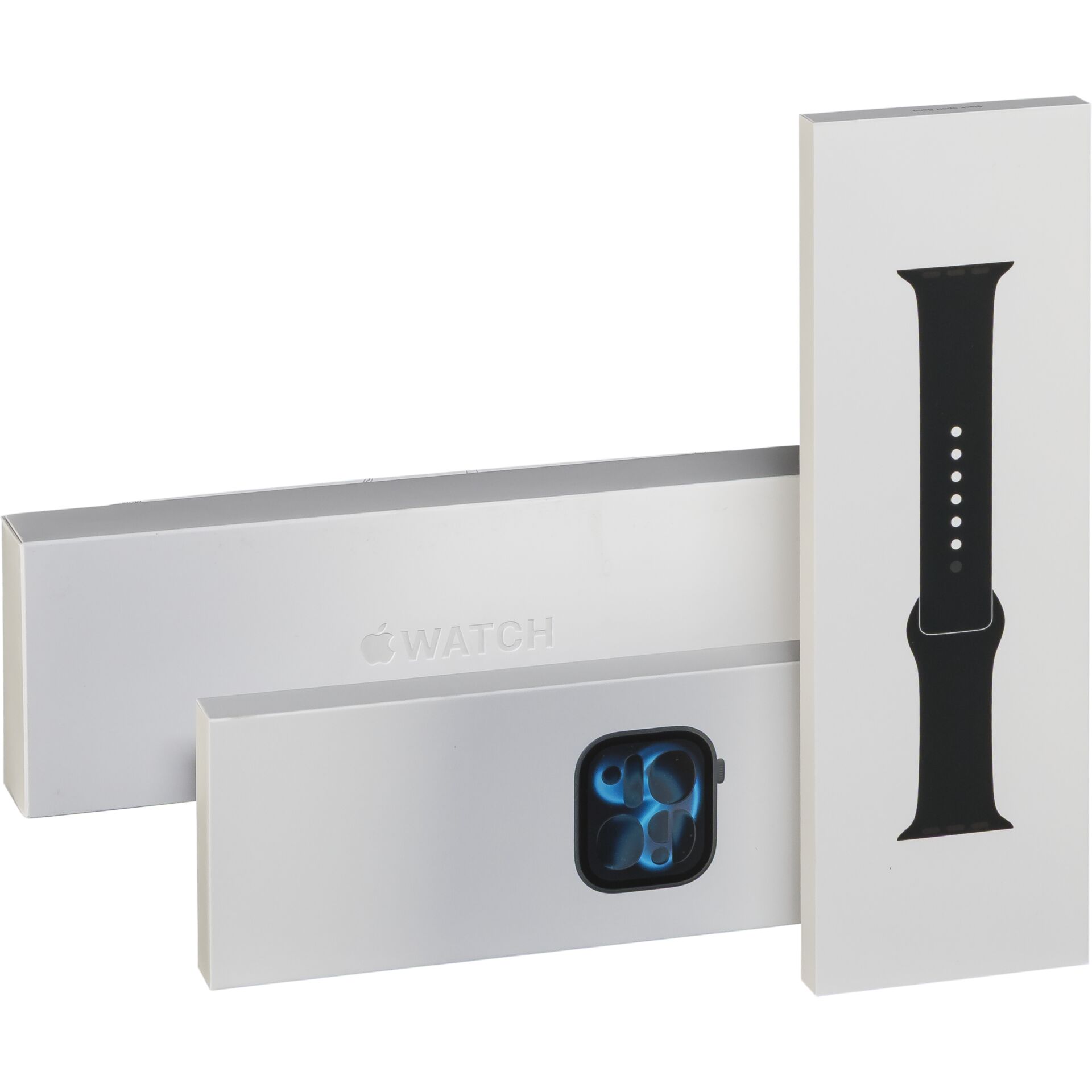 Apple Watch, Smartwatch, Fitness tracker, Silicone band, Schwarz