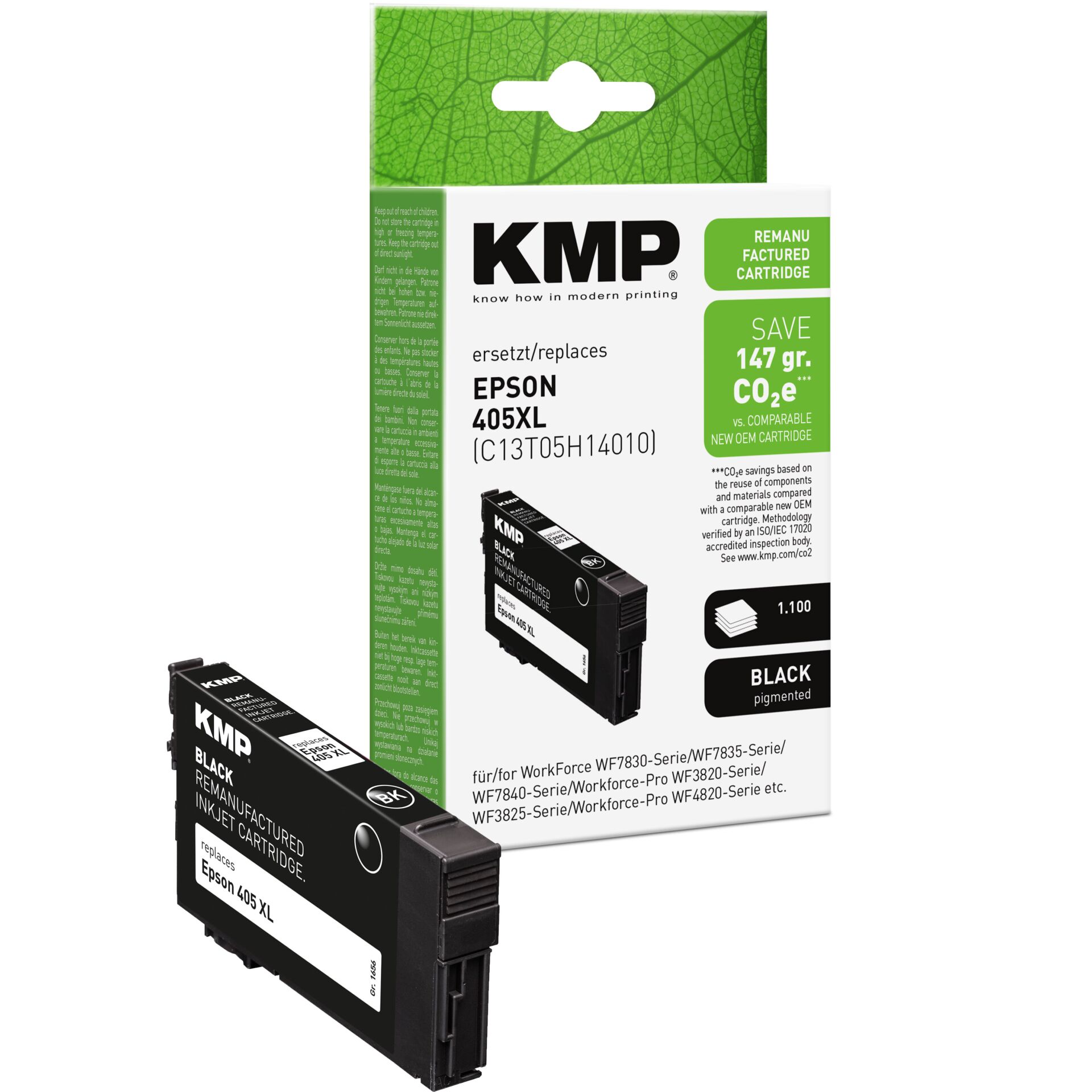 Adapter, Elektronik, Computer-Ausrüstung, Computerausrüstung, QR-Code, Druckerpatrone, Tintenpatrone, Schwarze Patrone, Epson 405XL, Aufbereitete Patrone