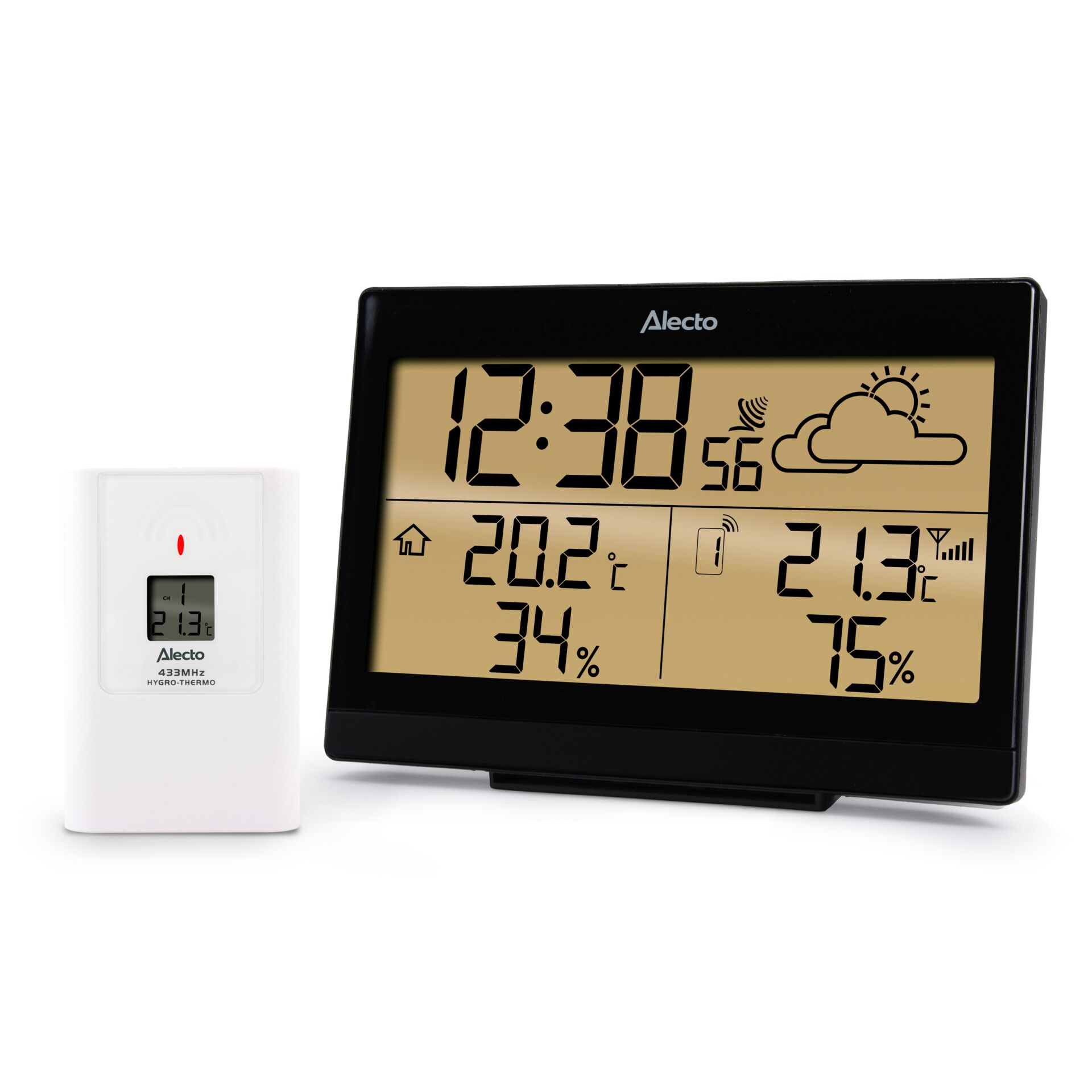 digitaler Uhr, Wetteruhr, Thermometer, Hygrothermometer, LCD-Anzeige