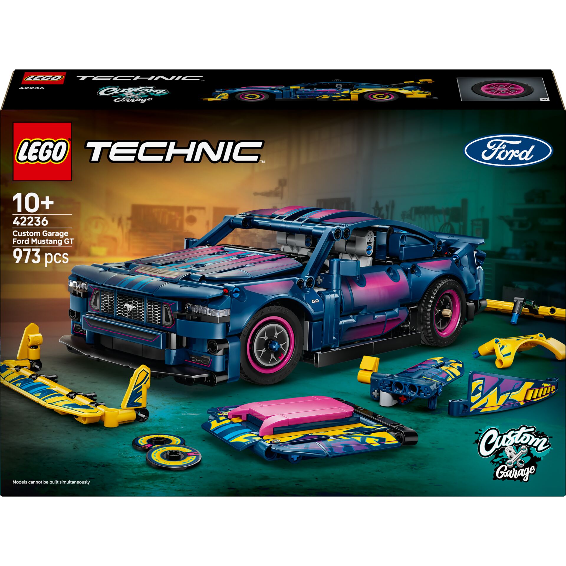 Lego, Technic, Custom Garage, Mustang GT, 973 pcs