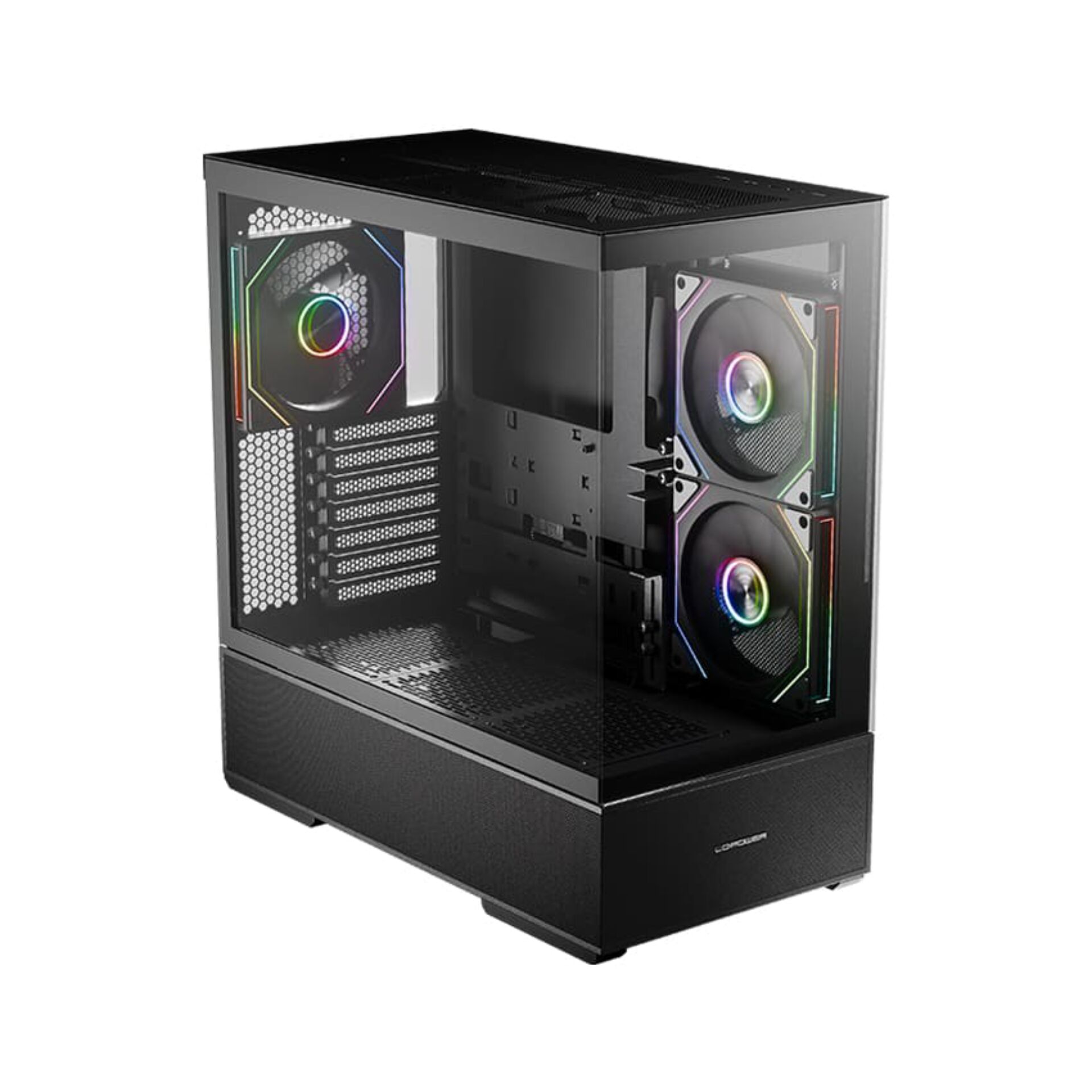 Computergehäuse, Mid-Tower, Glasfront, RGB-Lüfter, Leise