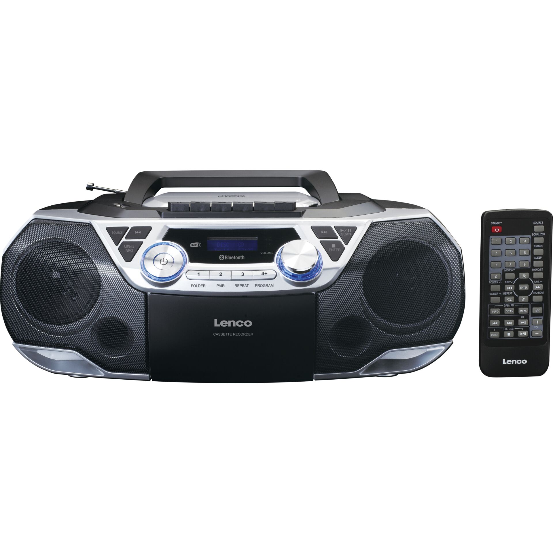 Boombox, Cassette-Recorder, Bluetooth, FM/AM-Radio, mit Fernbedienung