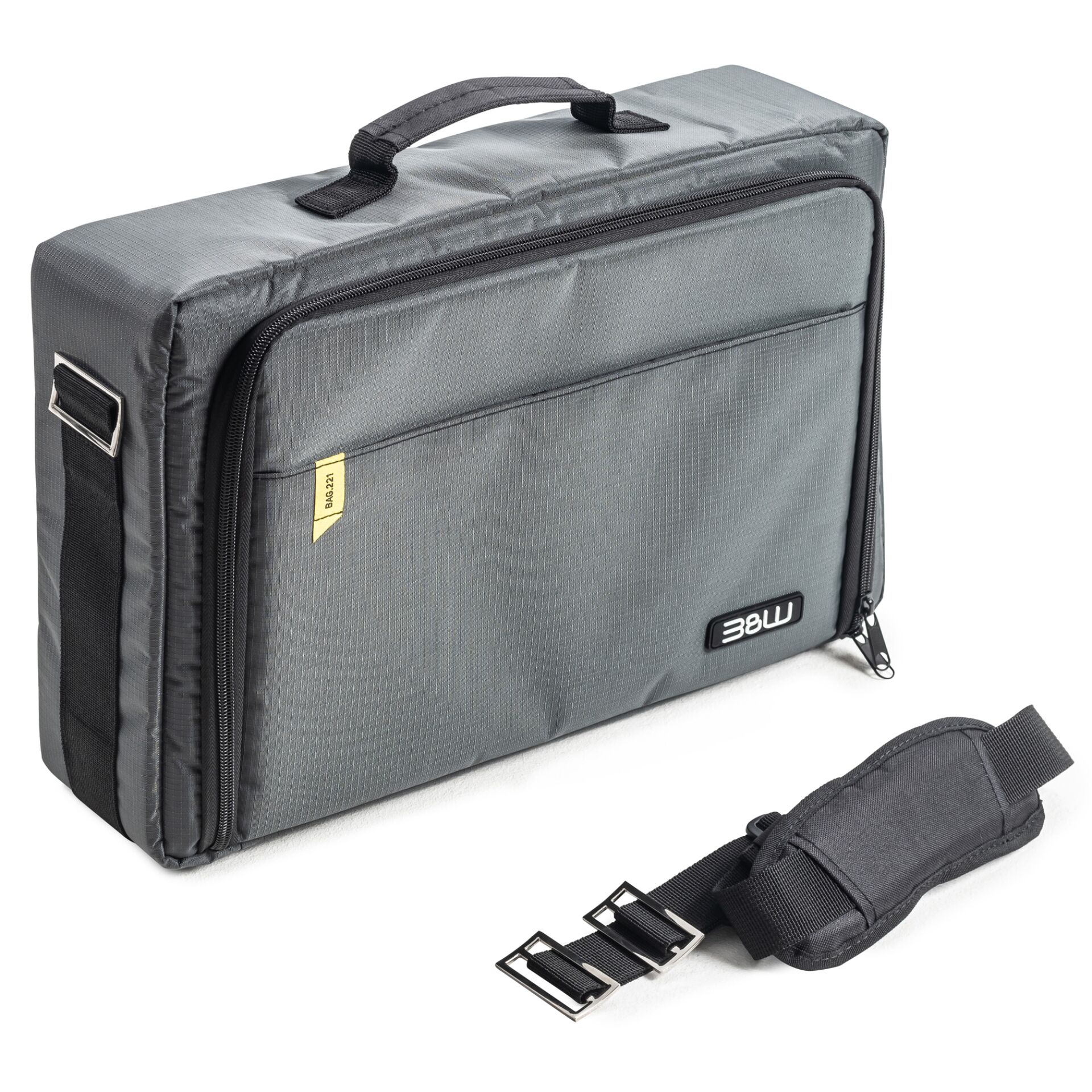 Kamera-/Laptop-Tasche, Transporttasche, Grau, Reißverschluss, Tragegurt